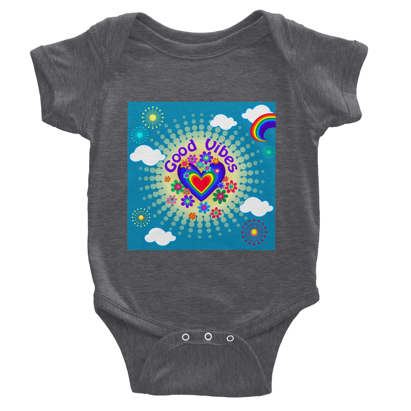 Organic cotton baby bodysuit/Good-Vibes-Only - Classic