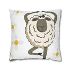 Yoga Sheep Decorative Pillowcase — Whimsical Farm Animal Throw Pillow Cover - Enet Images