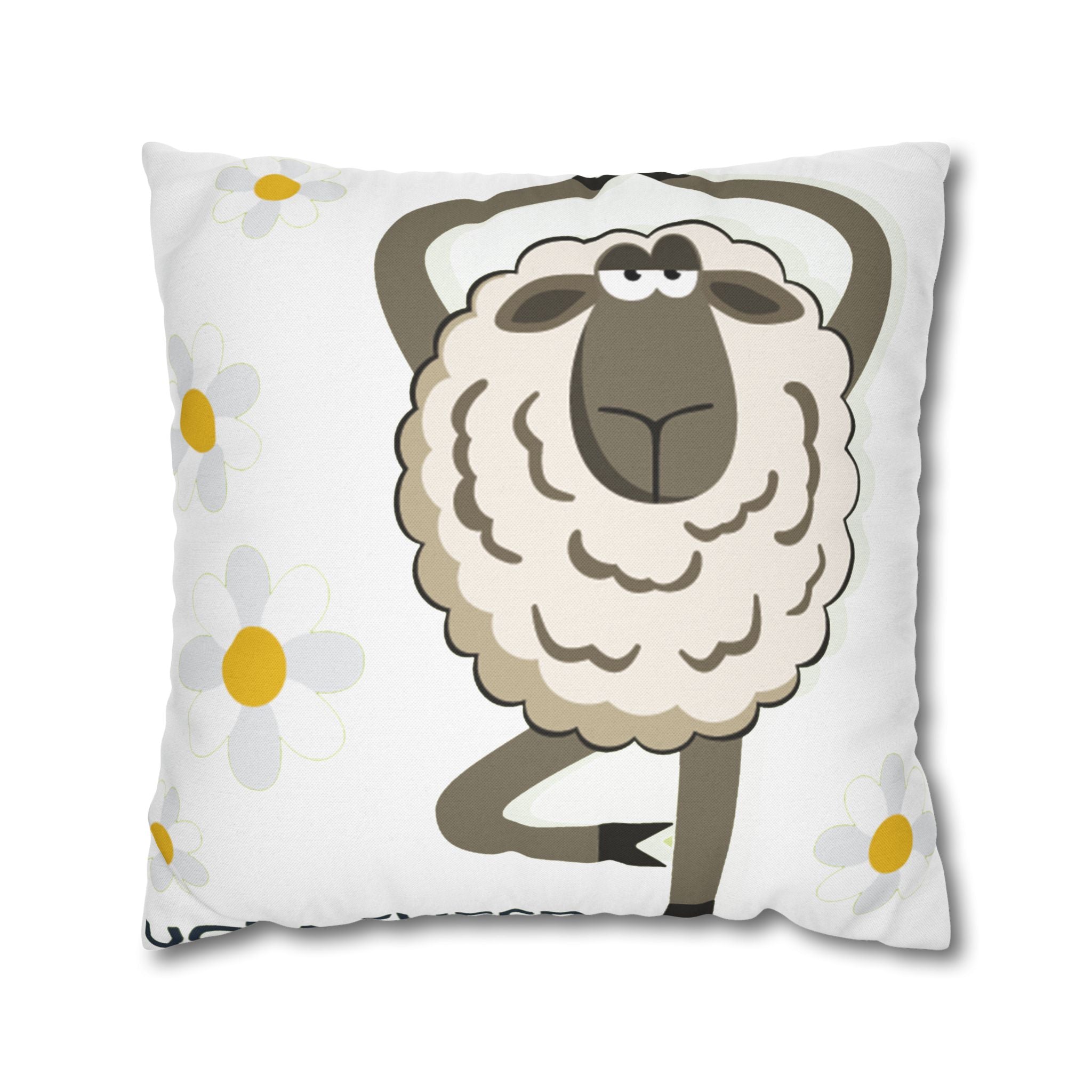 Yoga Sheep Decorative Pillowcase — Whimsical Farm Animal Throw Pillow Cover - Enet Images