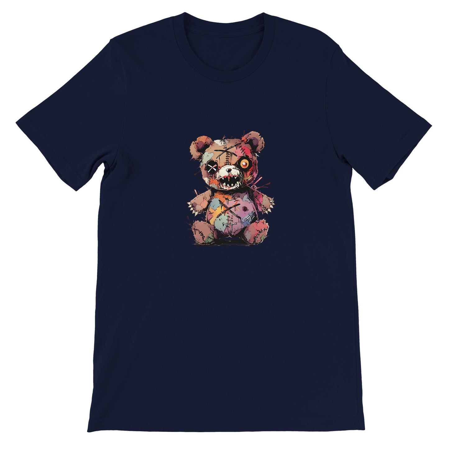 Budget Unisex Crewneck T-shirt/Creepy-Teddy-Bear-Halloween