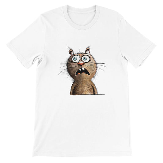 Budget Unisex Crewneck T-Shirt/Lustiges Katzengesicht