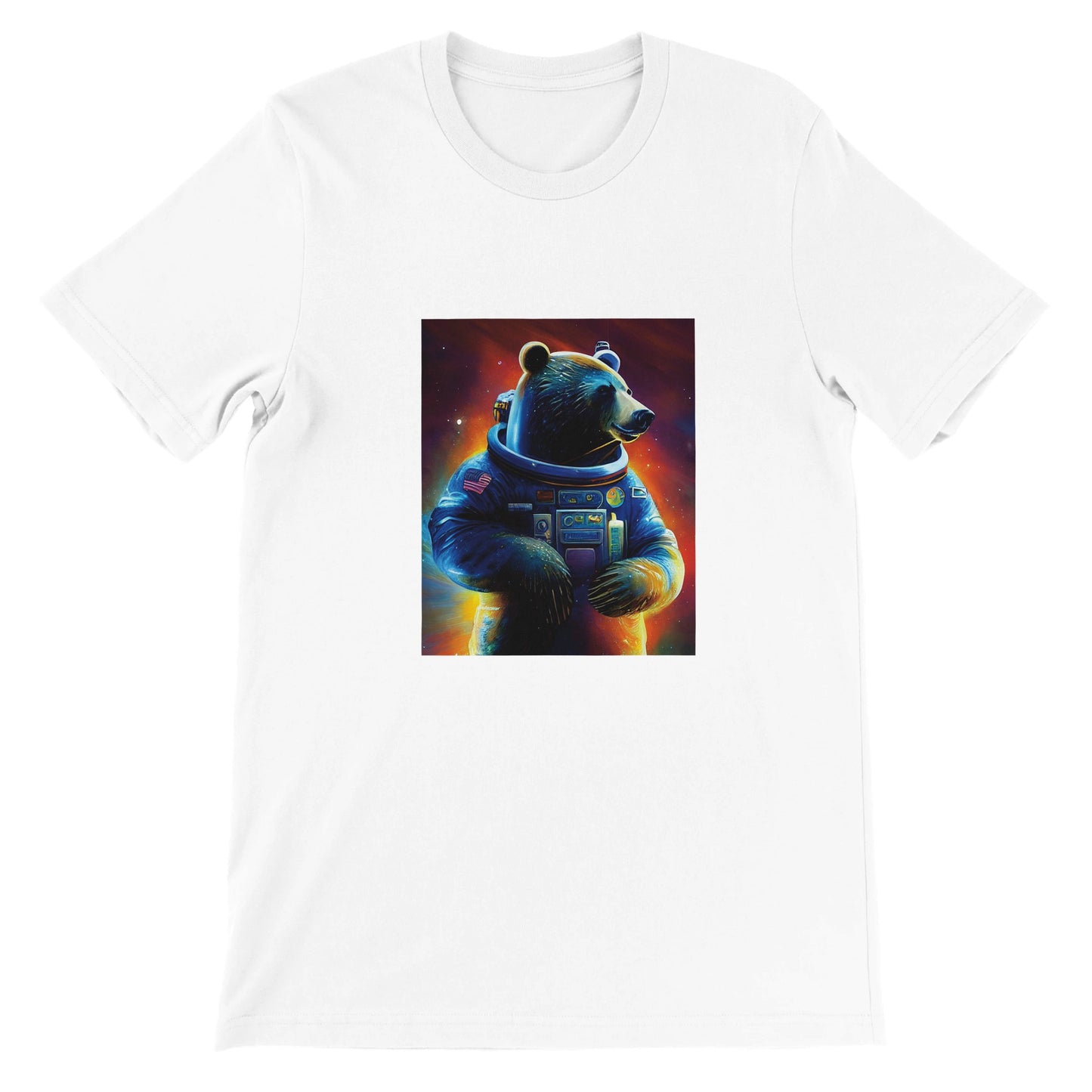 Budget Unisex Crewneck T-shirt/Bear-Astronaut