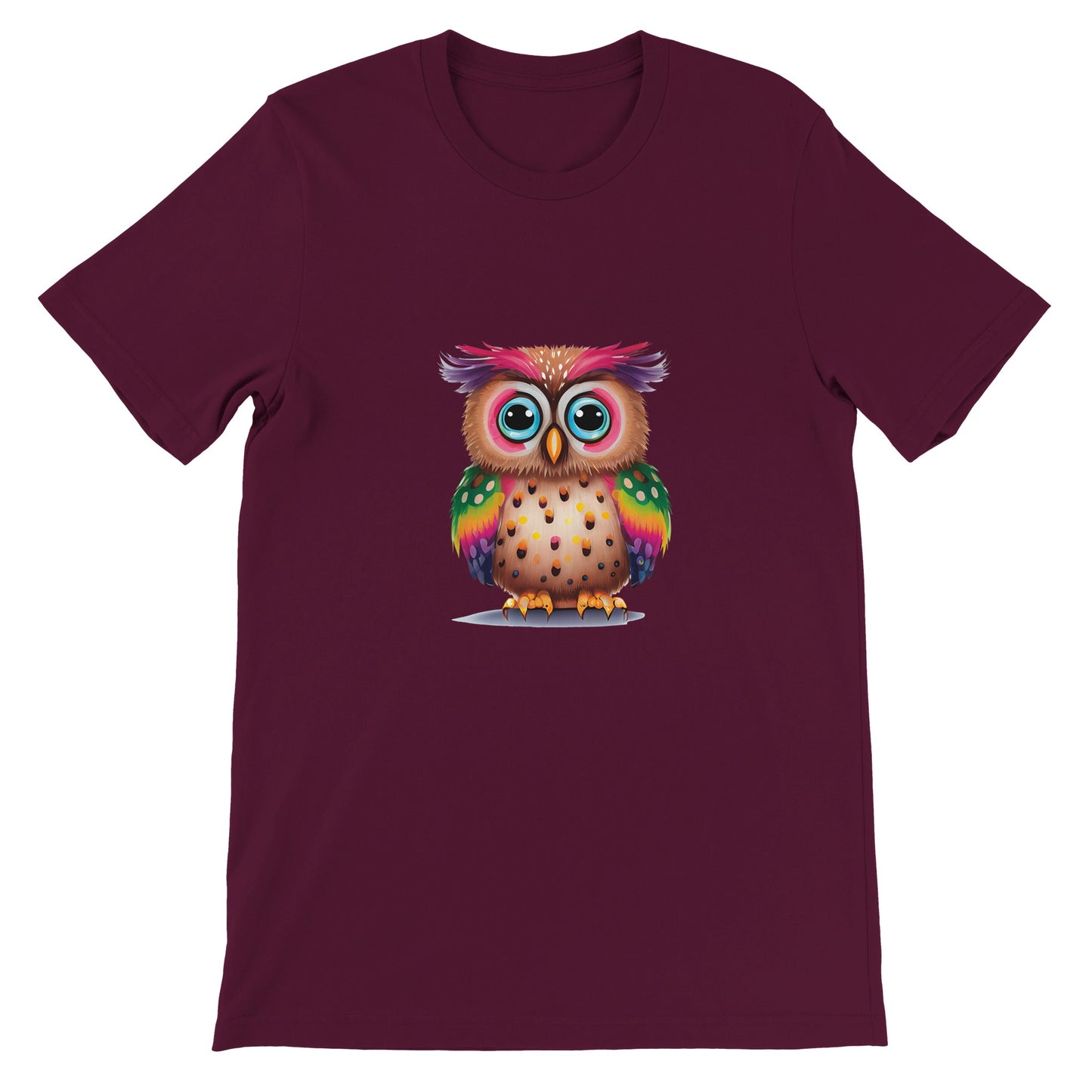 Budget Unisex Crewneck T-shirt/Colorful-Funny-Owl