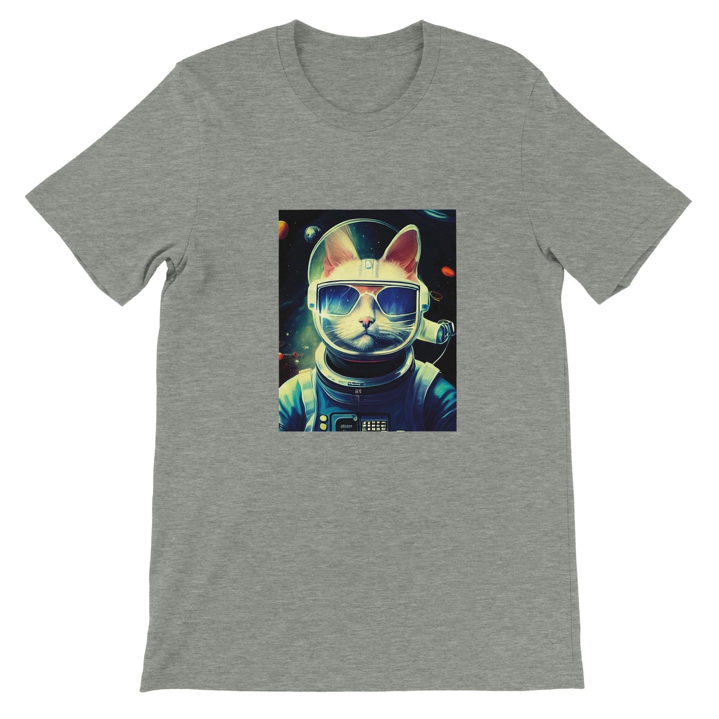 Budget Unisex Crewneck T-shirt/Cat-Astronaut