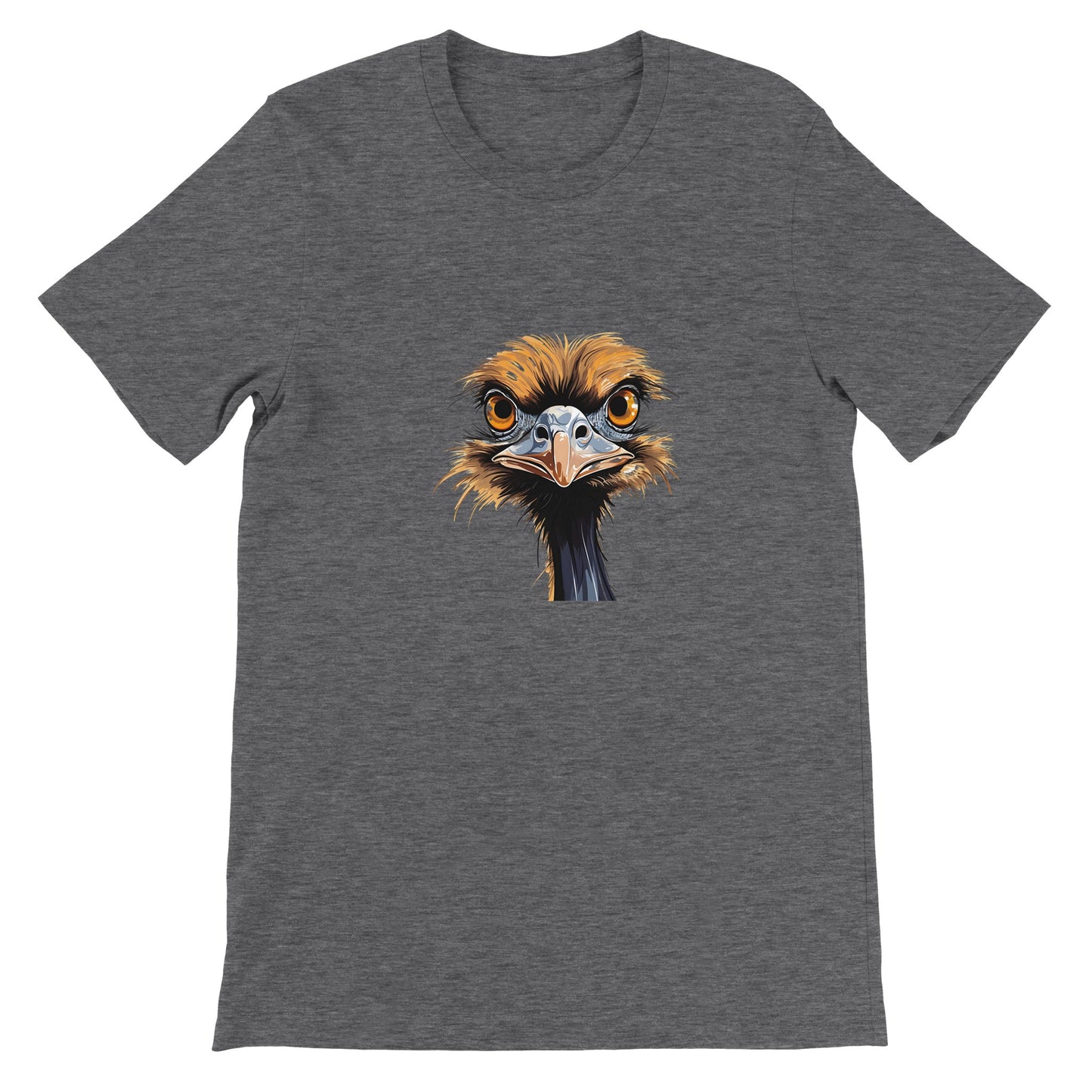 Budget Unisex Crewneck T-shirt/Ostrich-Angry-Face