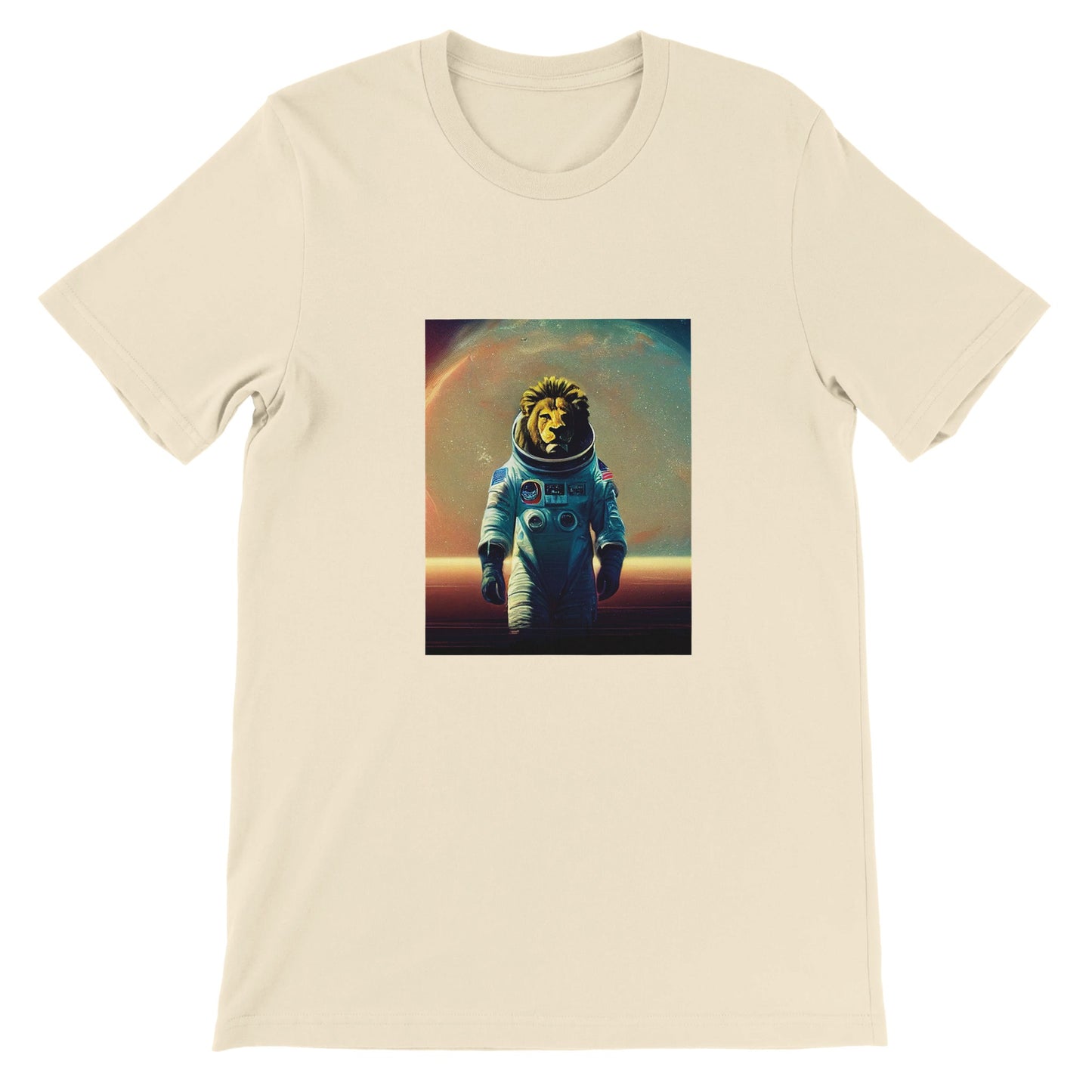 Budget Unisex Crewneck T-shirt/Lion-Astronaut