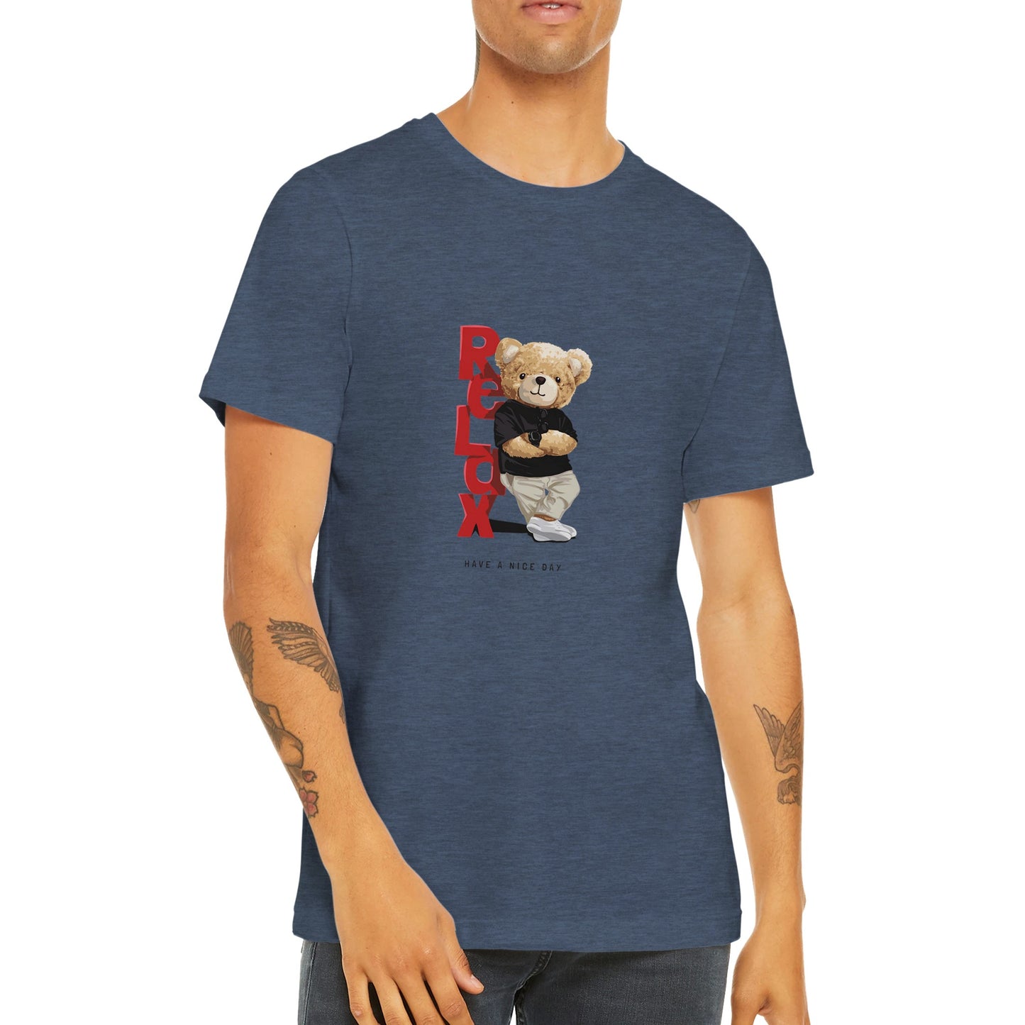 Budget Unisex Crewneck T-shirt/Teddy-Bear-Relax