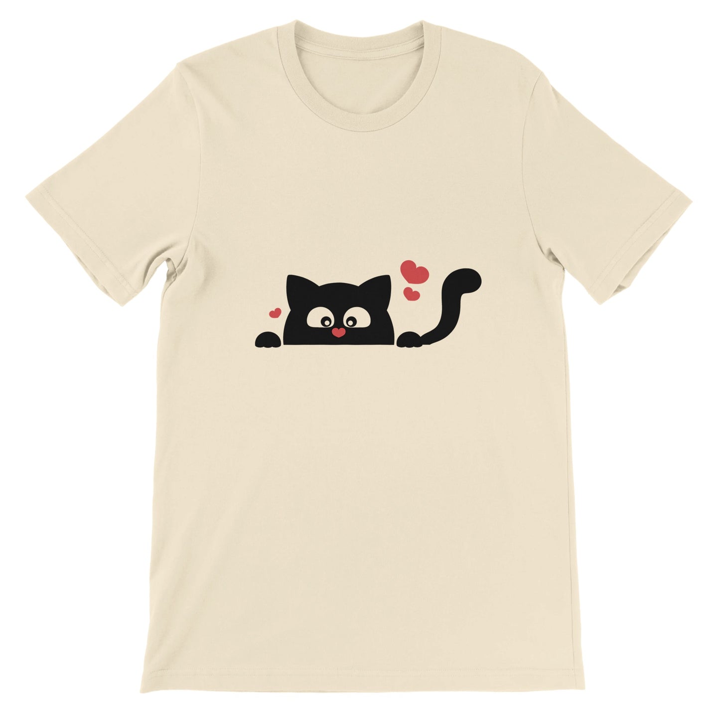 Budget Unisex Crewneck T-shirt/Black-Cat-Love