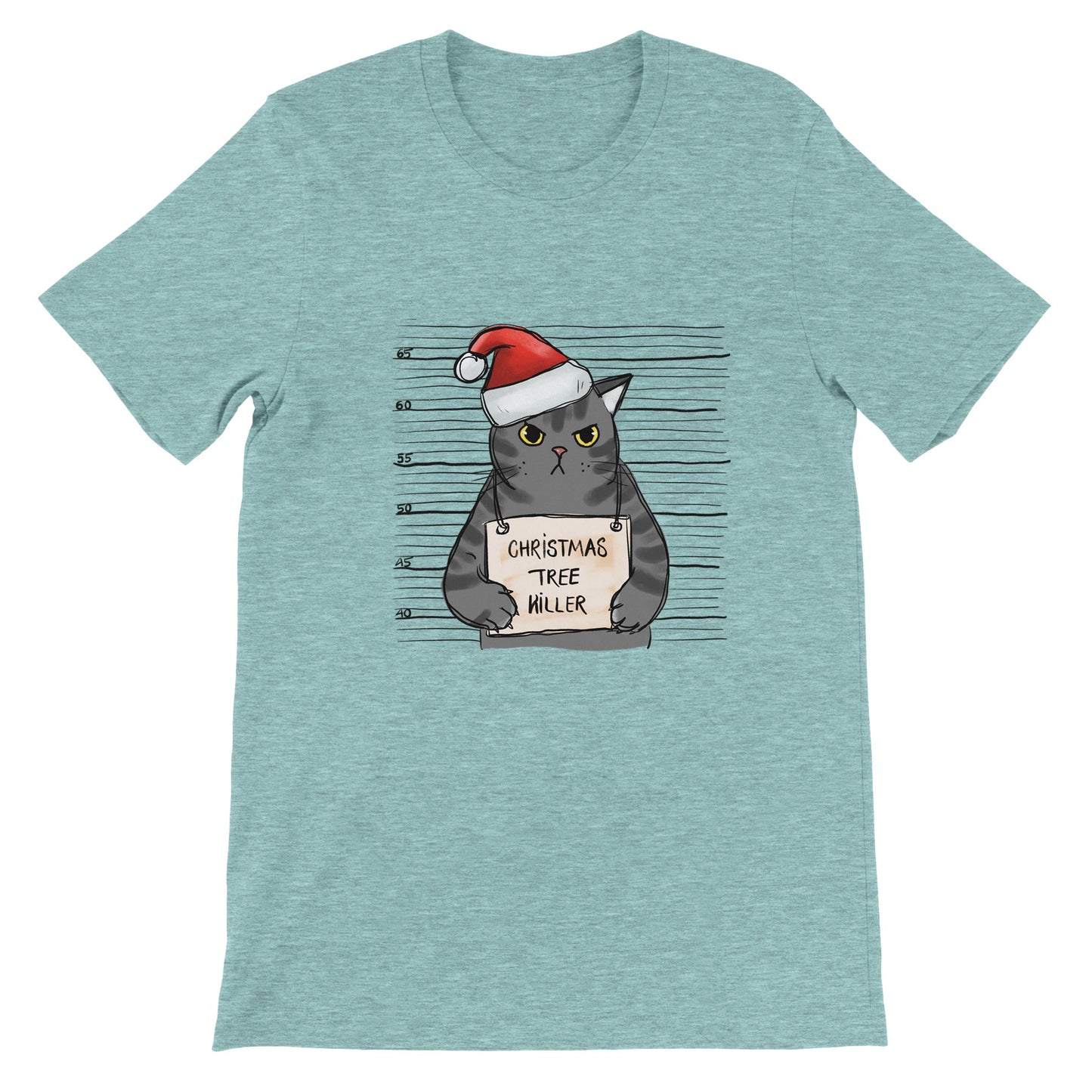 Budget Unisex Crewneck T-shirt/Cat-Christmas Tree-Killer