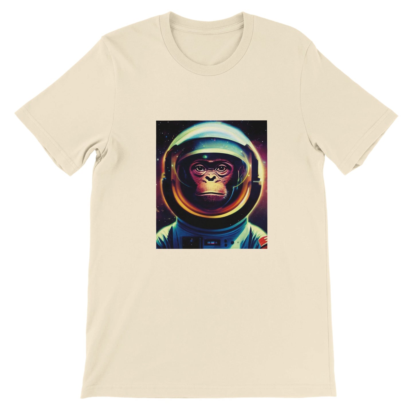 Budget Unisex Crewneck T-shirt/Monkey-Astronaut