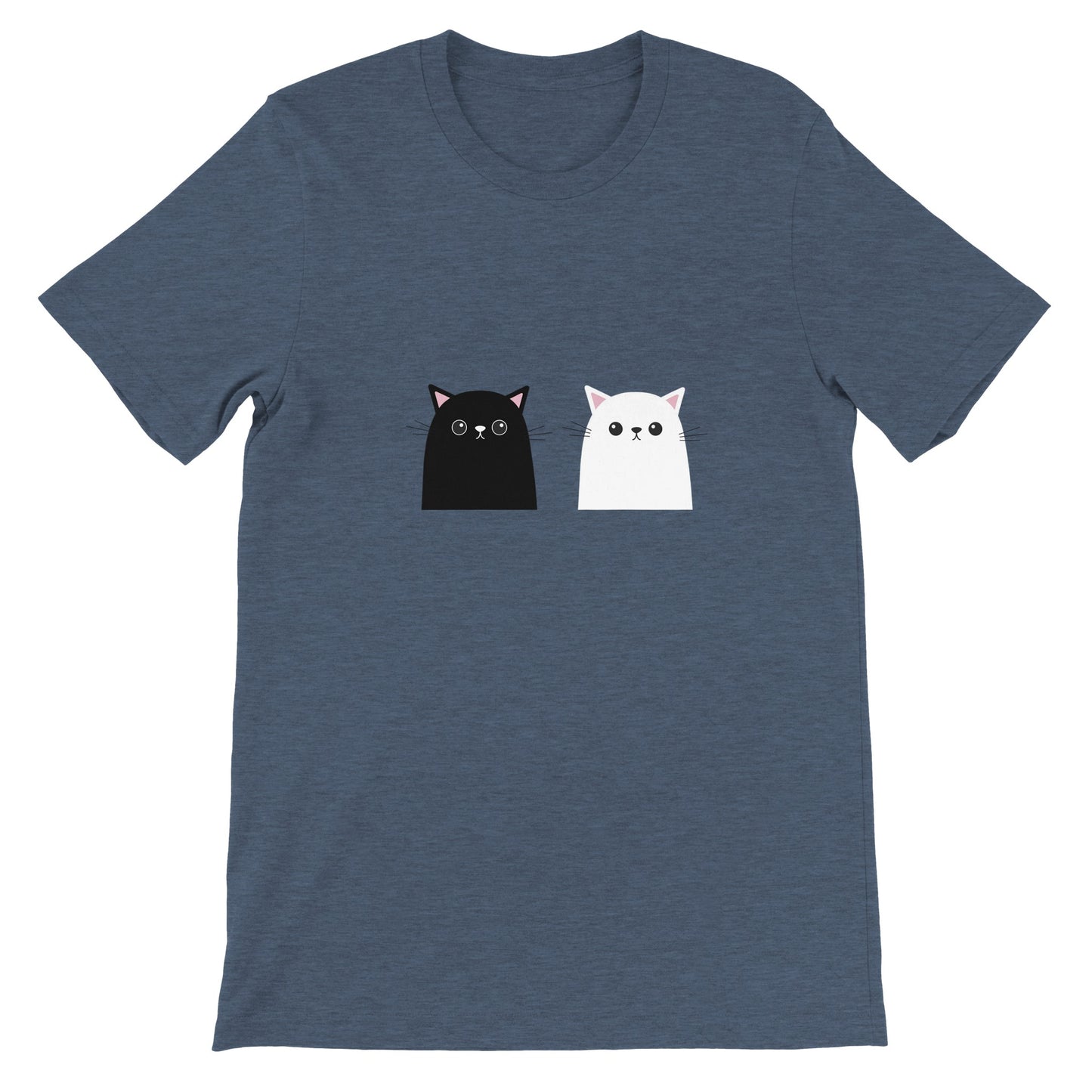 Budget Unisex Crewneck T-shirt/Black-&-White-Cat