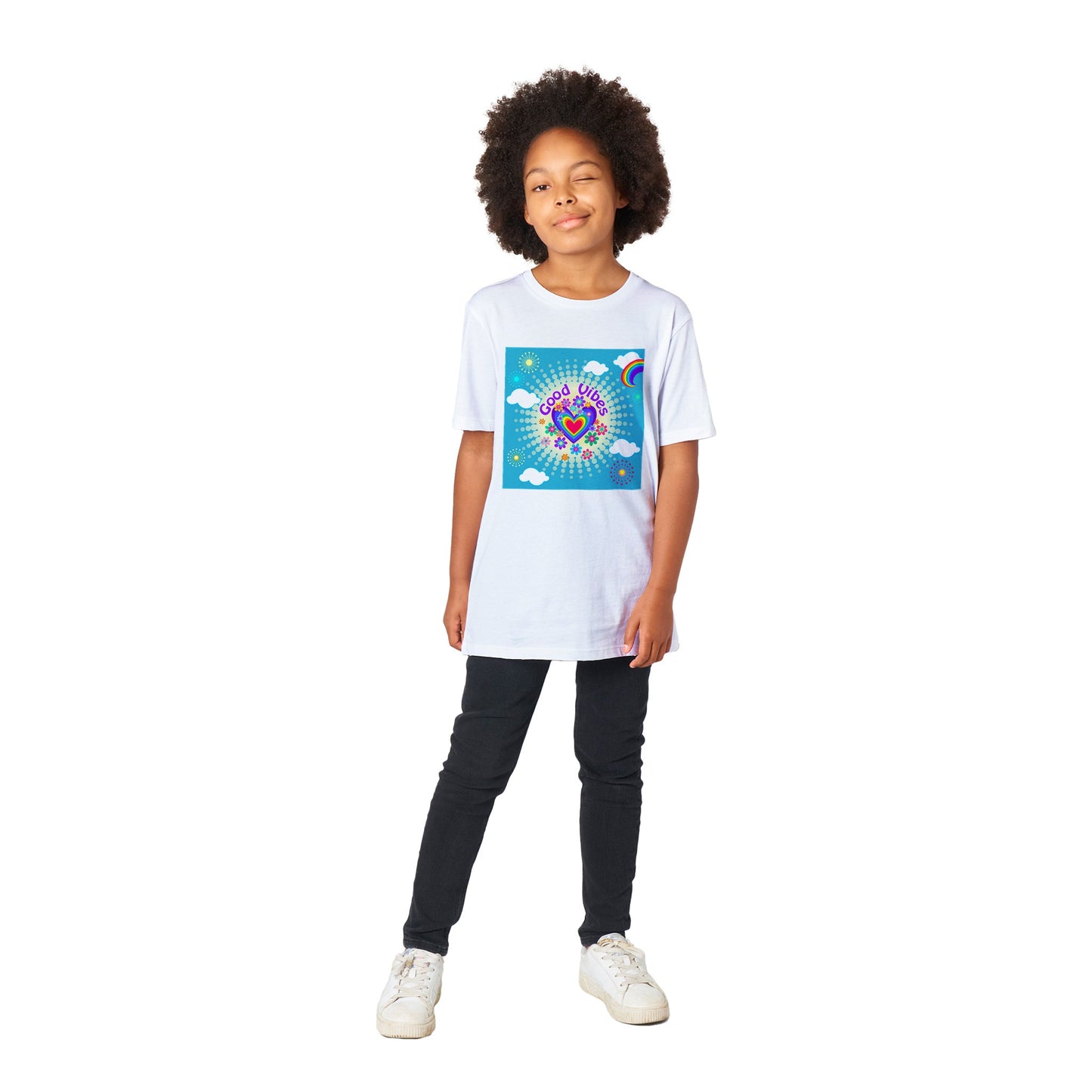Organic Kids Crewneck T-shirt/Good-Vibes-Only