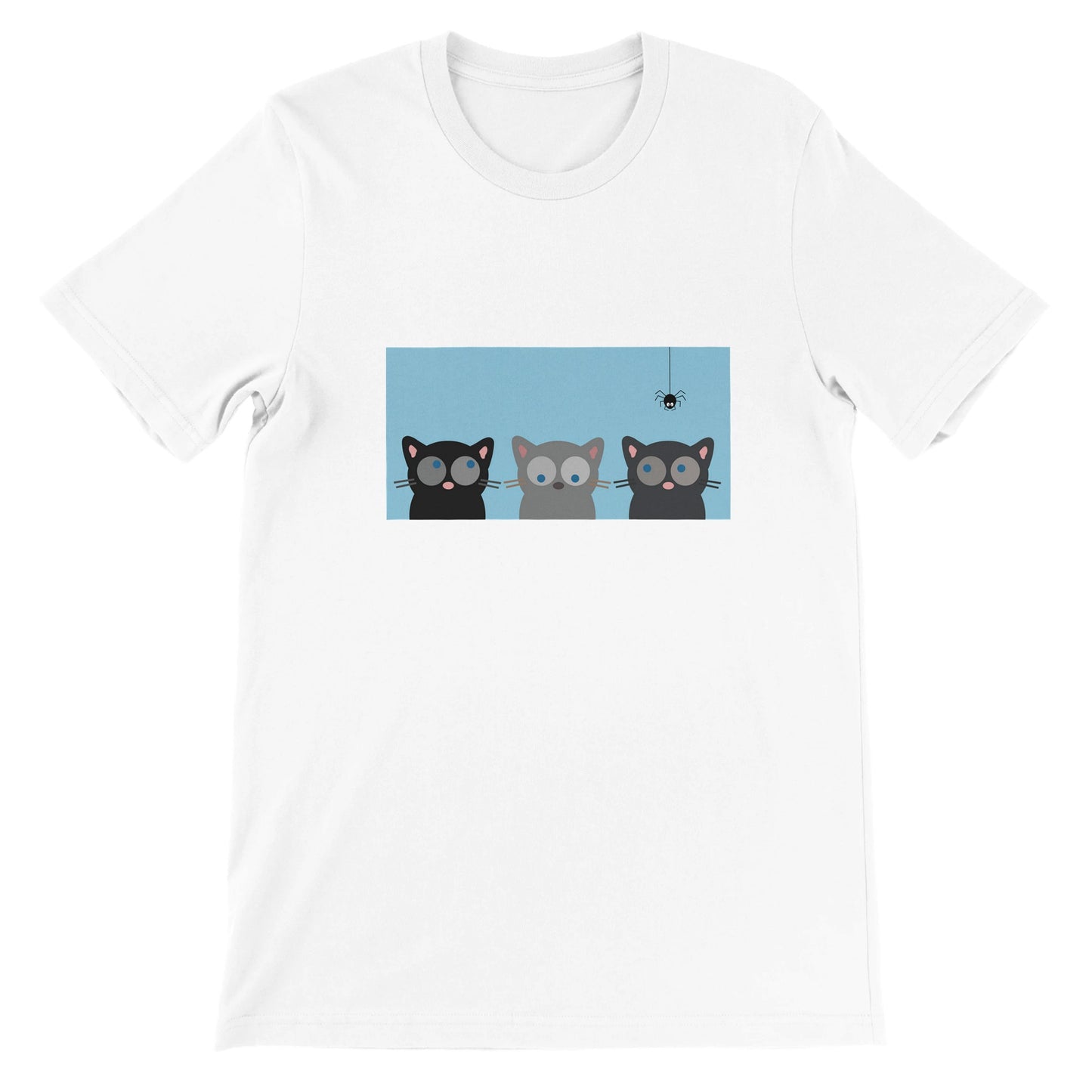 Budget Unisex Crewneck T-shirt/Three-Cats-Spider