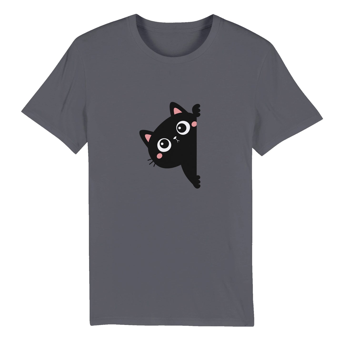 100% Organic Unisex T-shirt/Black-Cat-Hiding