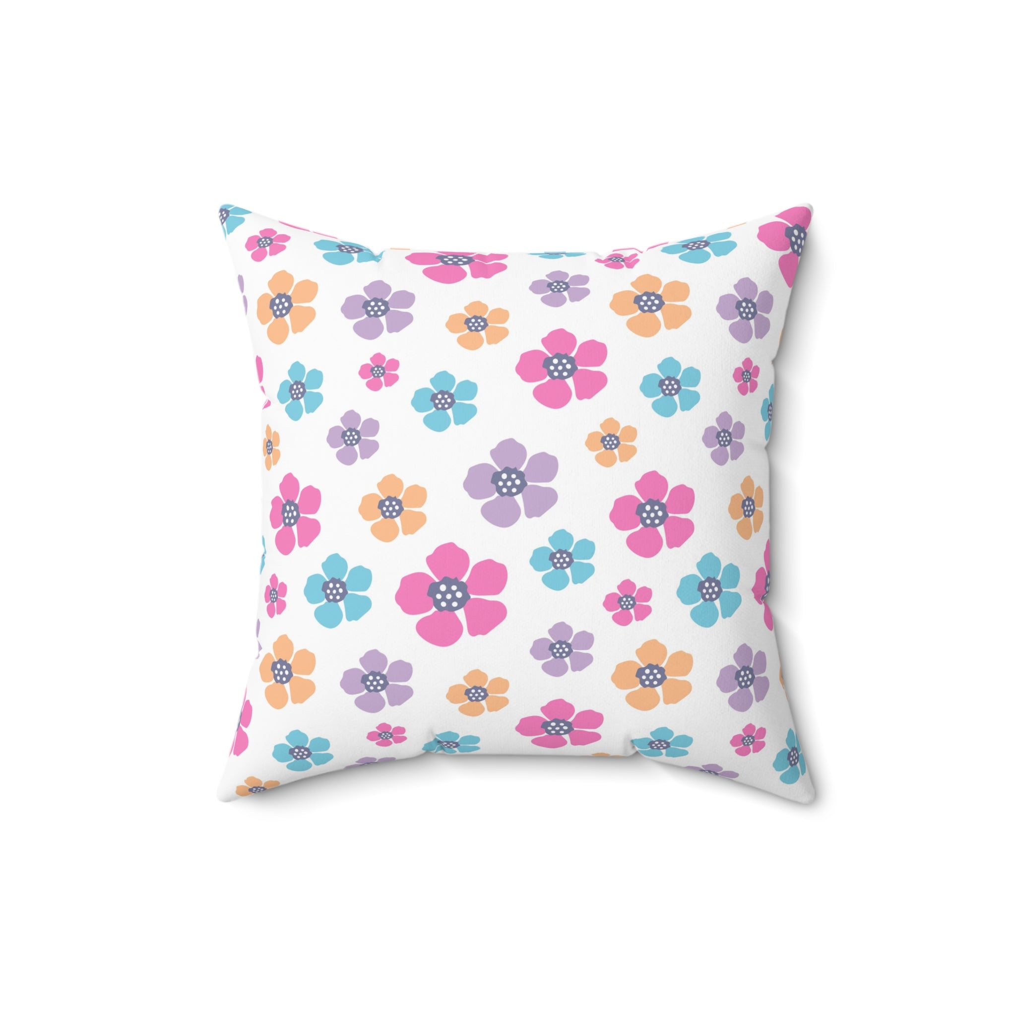 Valentine Colorful Flowers/Spun Polyester Square Pillow - Enet Images