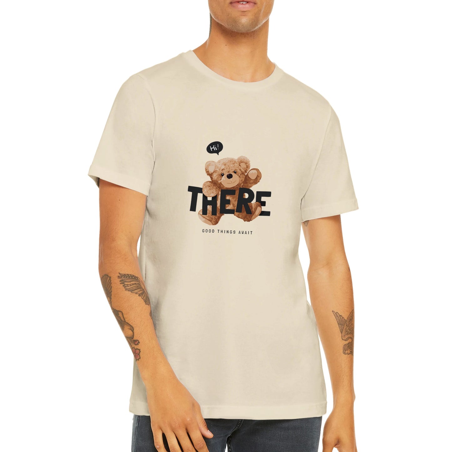 Budget Unisex Crewneck T-shirt/Teddy-Bear-Good-Things-Await