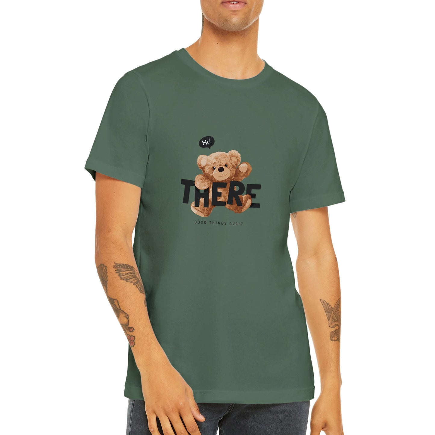 Budget Unisex Crewneck T-shirt/Teddy-Bear-Good-Things-Await