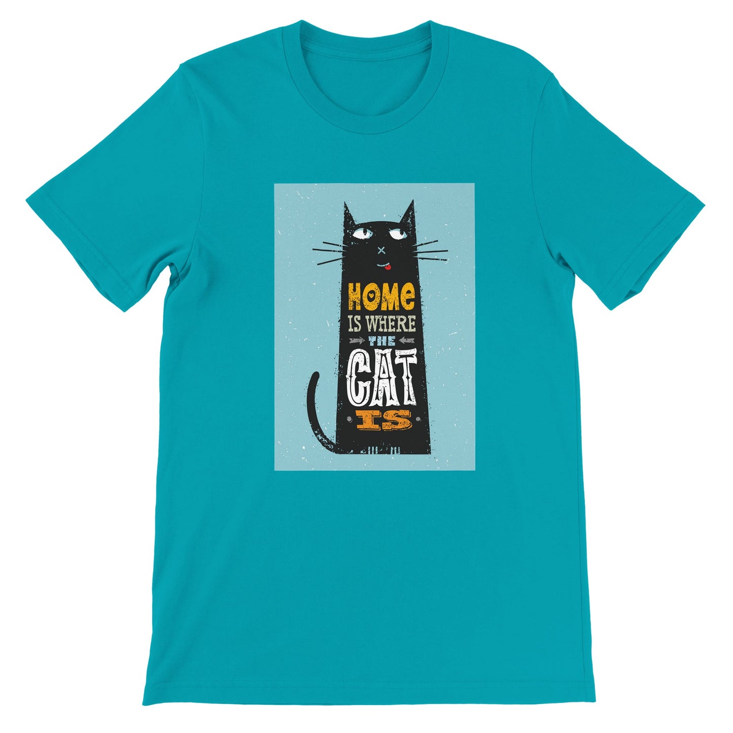 Budget Unisex Crewneck T-shirt/Home-Is-Where-The-Cat-Is