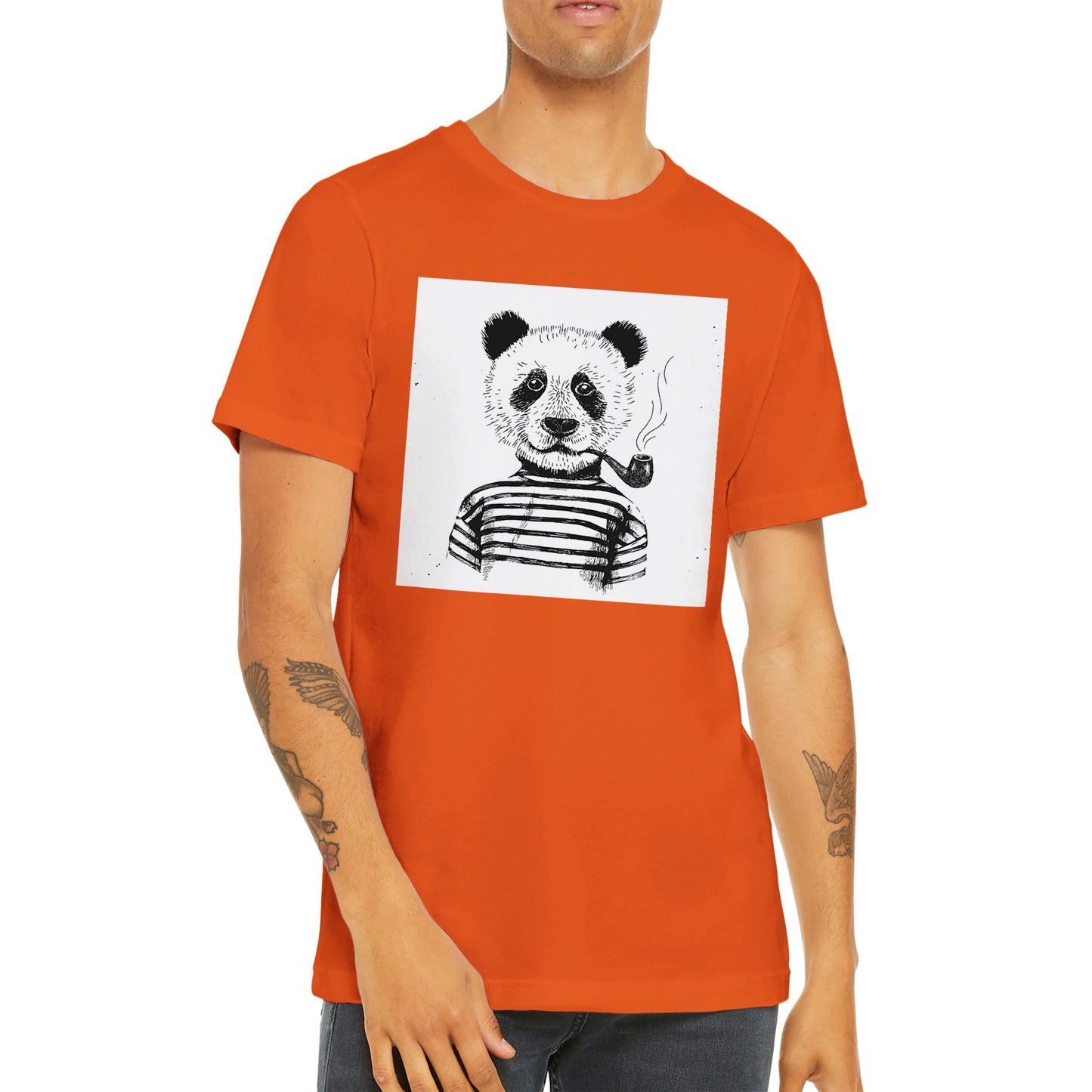 Budget Unisex Crewneck T-shirt/Panda-Pipe