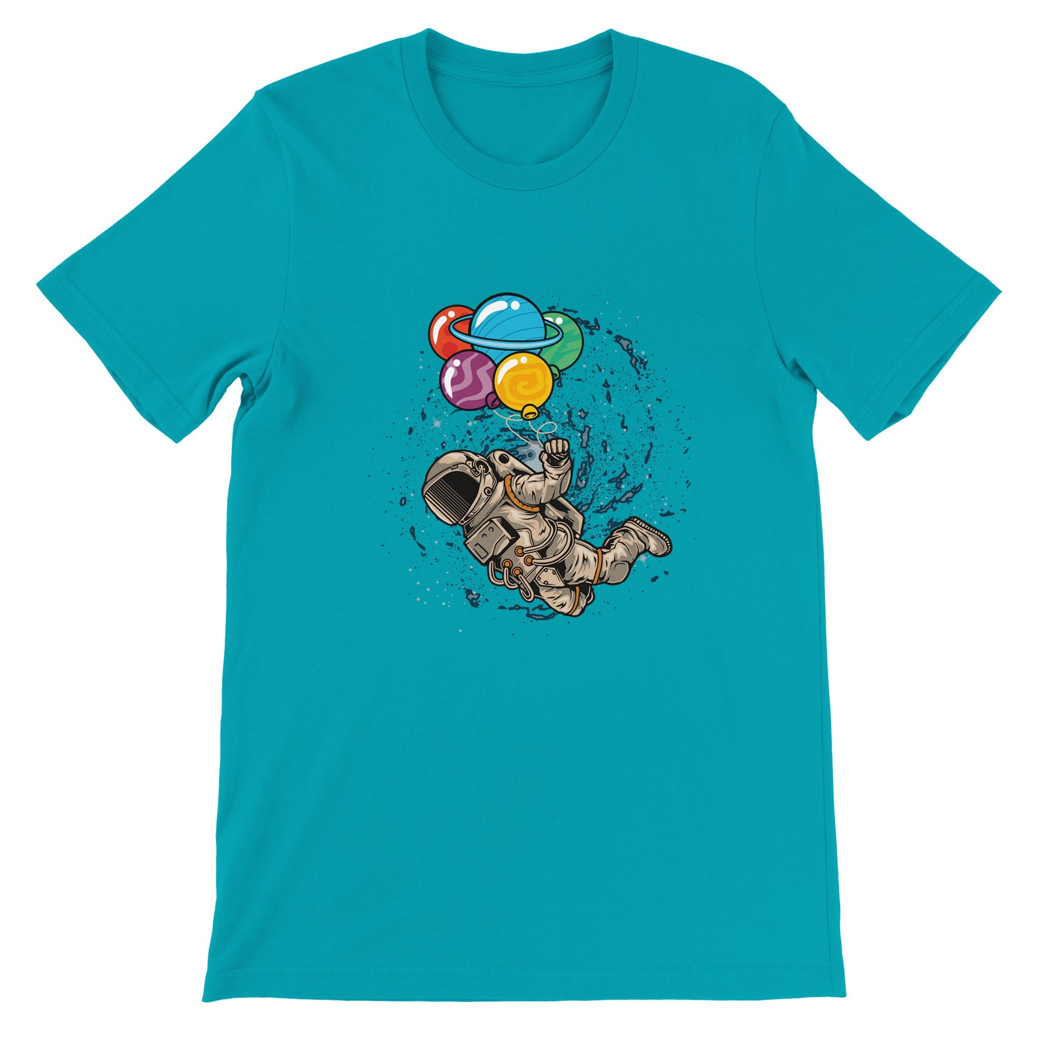 Budget Unisex Crewneck T-shirt/Astronaut-Balloons - Enet Images