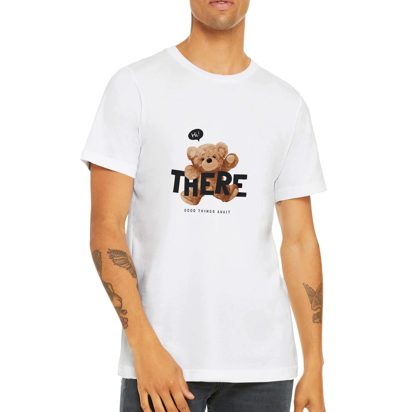 Budget Unisex Crewneck T-shirt/Teddy-Bear-Good-Things-Await