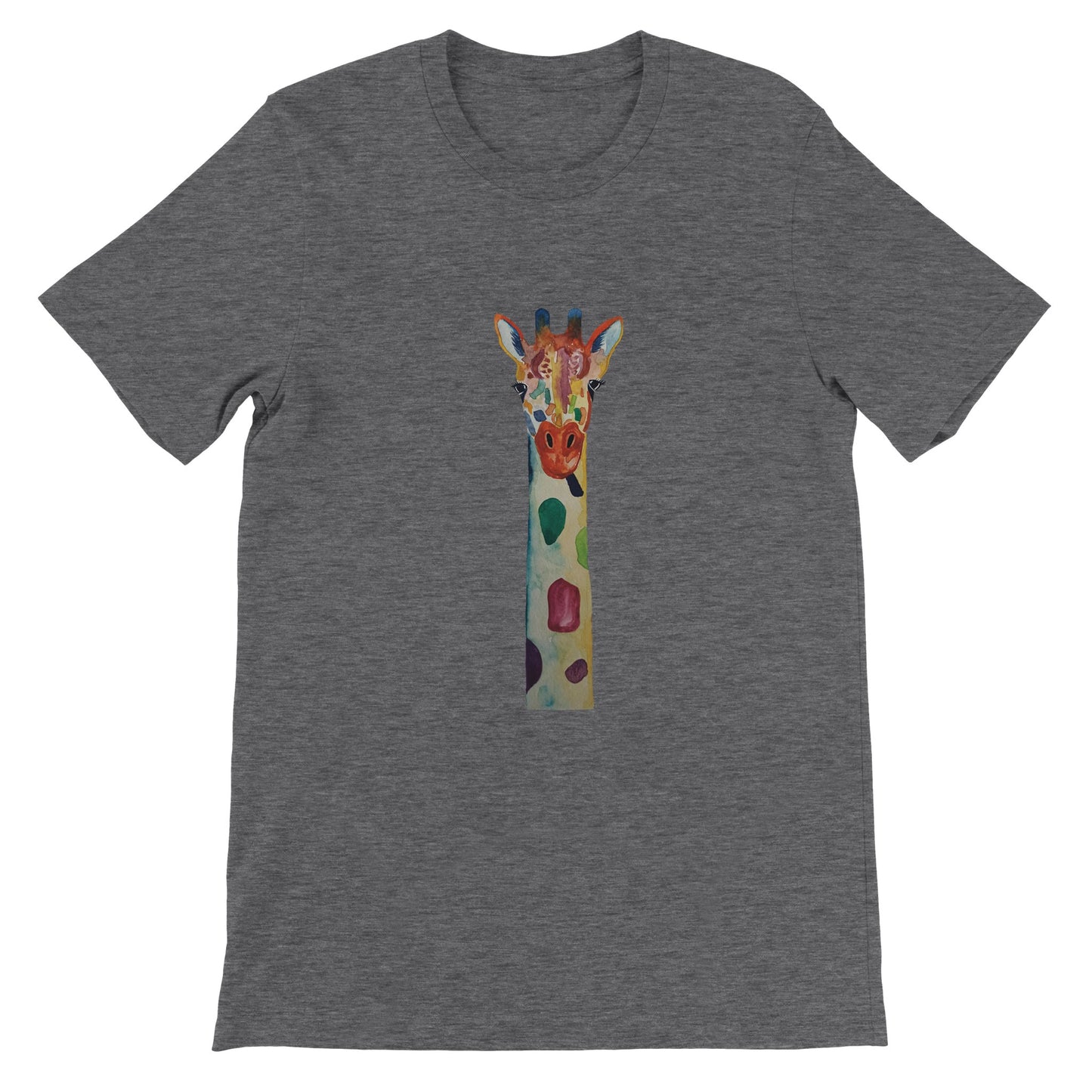 Budget Unisex Crewneck T-shirt/Giraffe-Watercolor