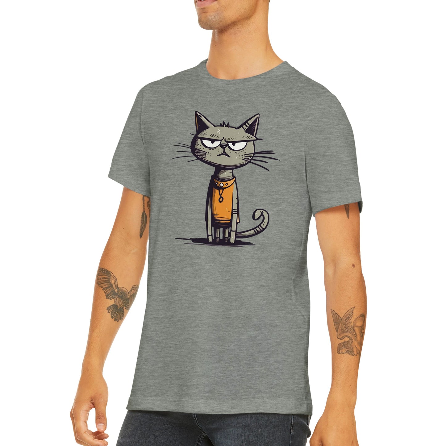 Budget Unisex Crewneck T-shirt/Egyptian-Funny-Cat