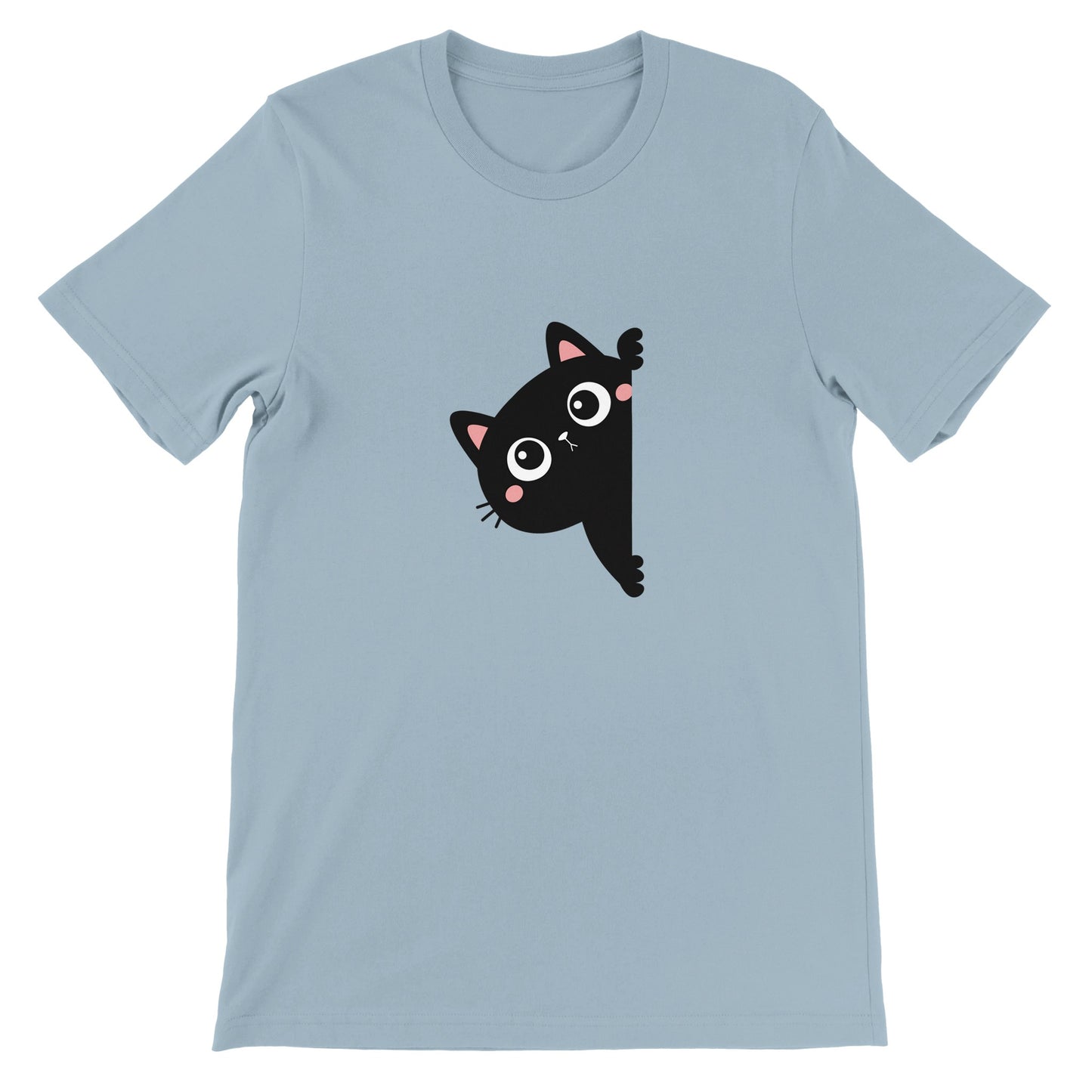 Budget Unisex Crewneck T-shirt/Black-Cat-Hiding