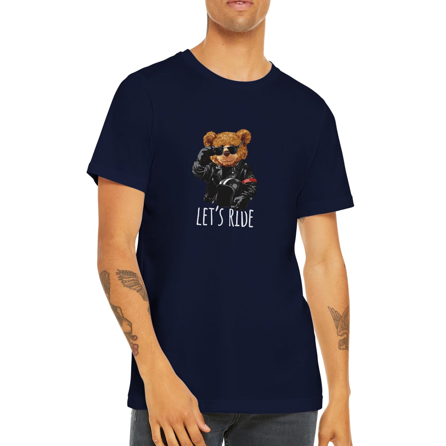 Budget Unisex Crewneck T-shirt/Teddy-Bear-Let's-Ride