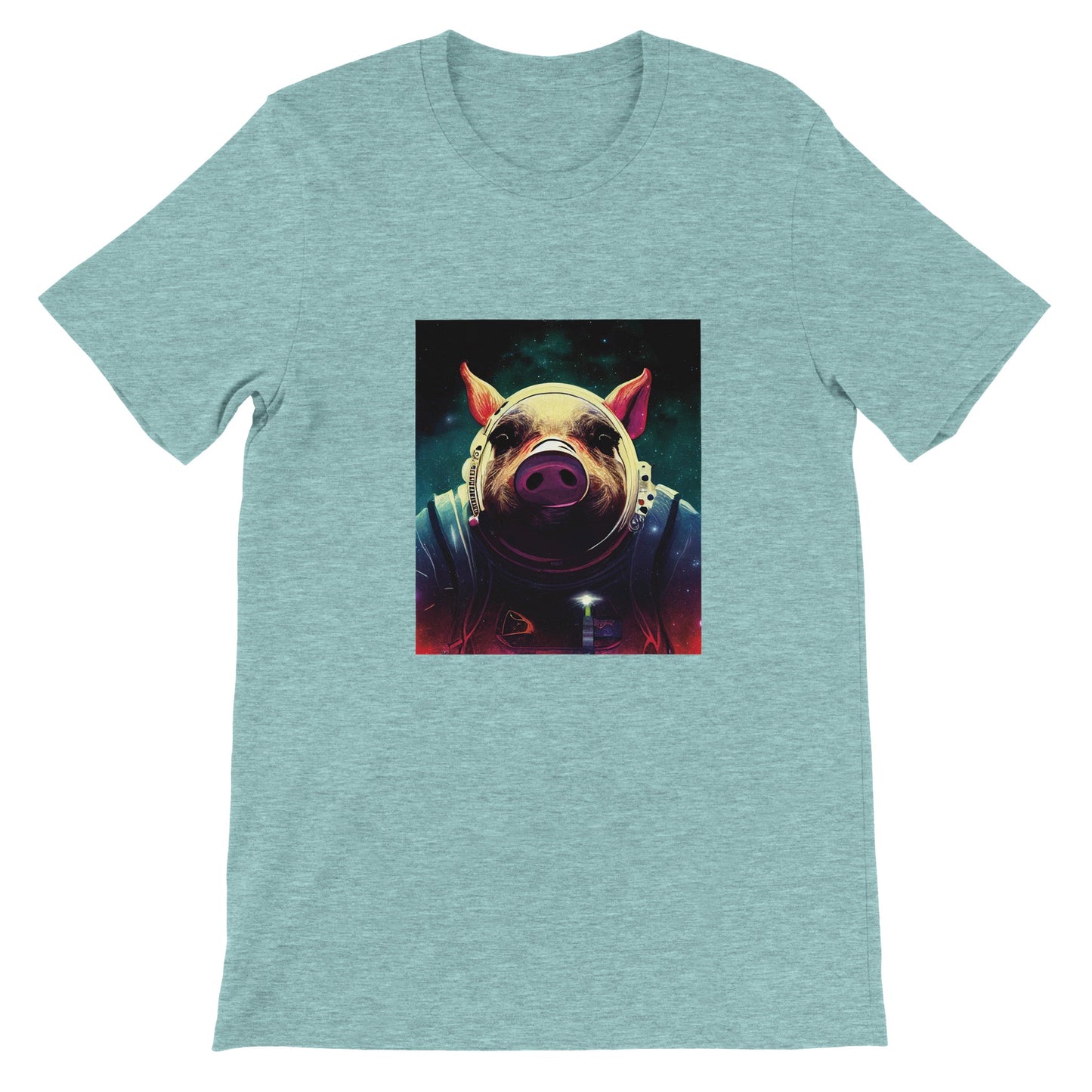 Budget Unisex Crewneck T-shirt/Pig-Astronaut