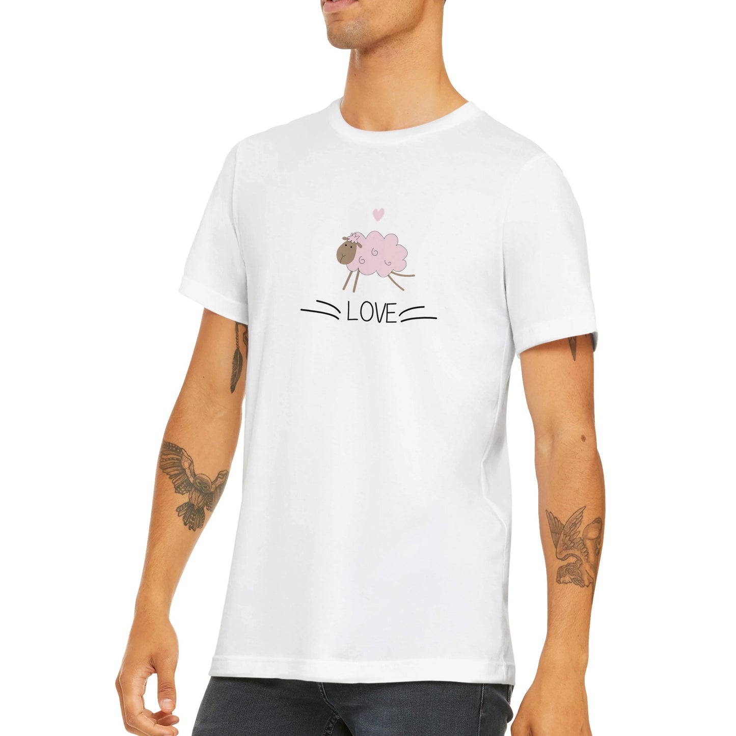 Budget Unisex Crewneck T-shirt/Love-Sheep