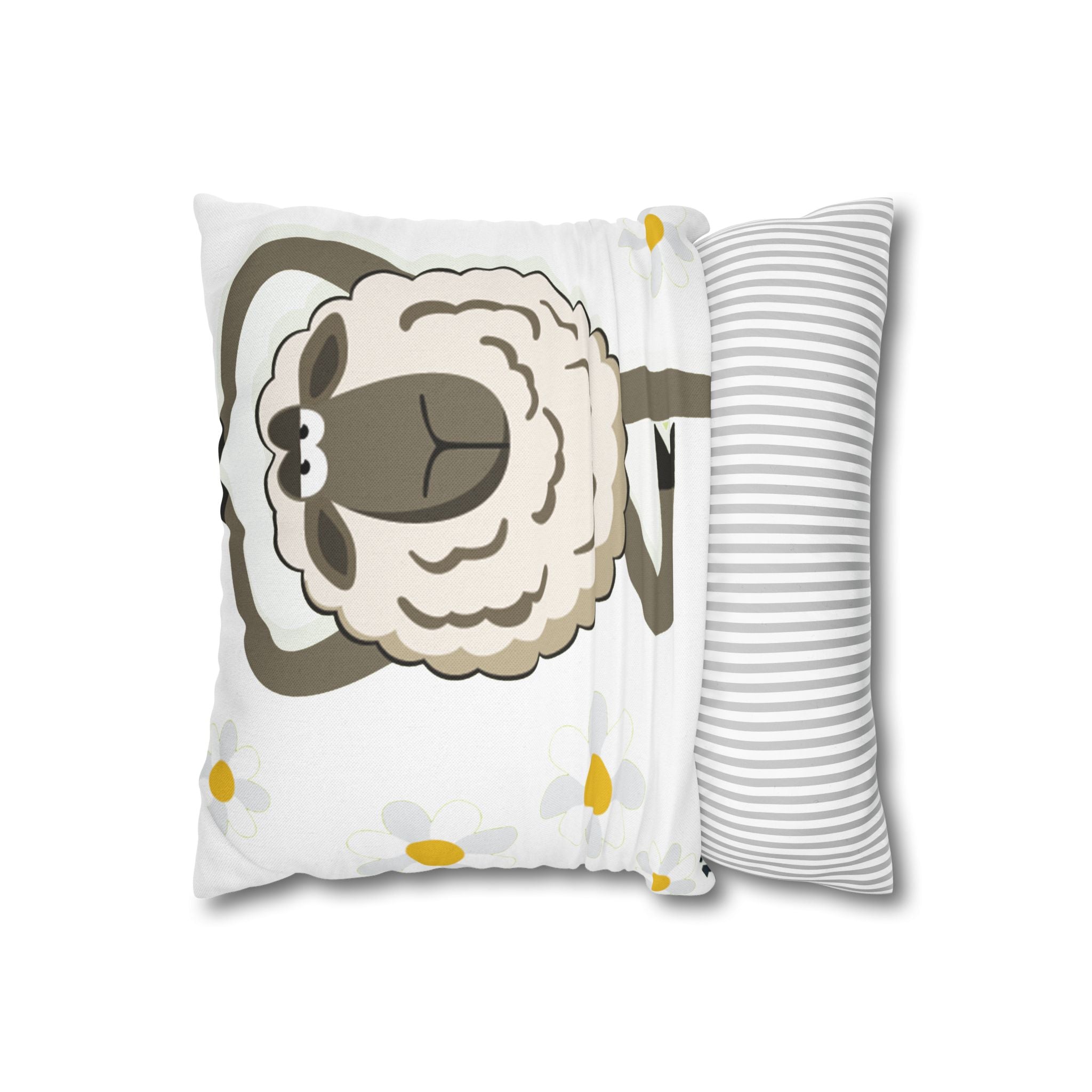 Yoga Sheep Decorative Pillowcase — Whimsical Farm Animal Throw Pillow Cover - Enet Images