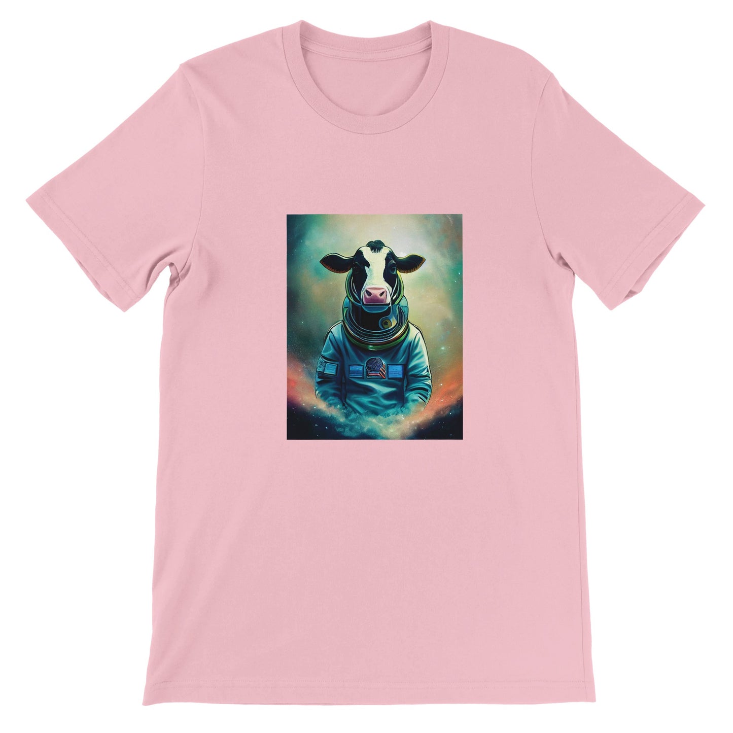 Budget Unisex Crewneck T-shirt/Cow-Astronaut