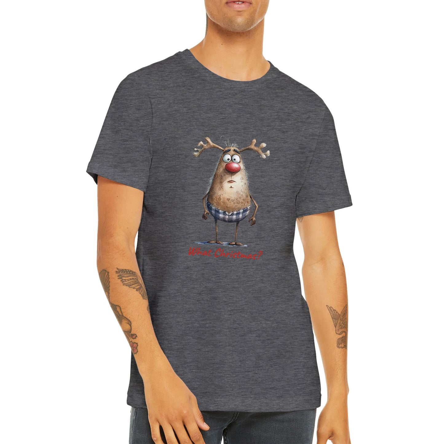 Budget Unisex Crewneck T-shirt/Deer-What-Christmas