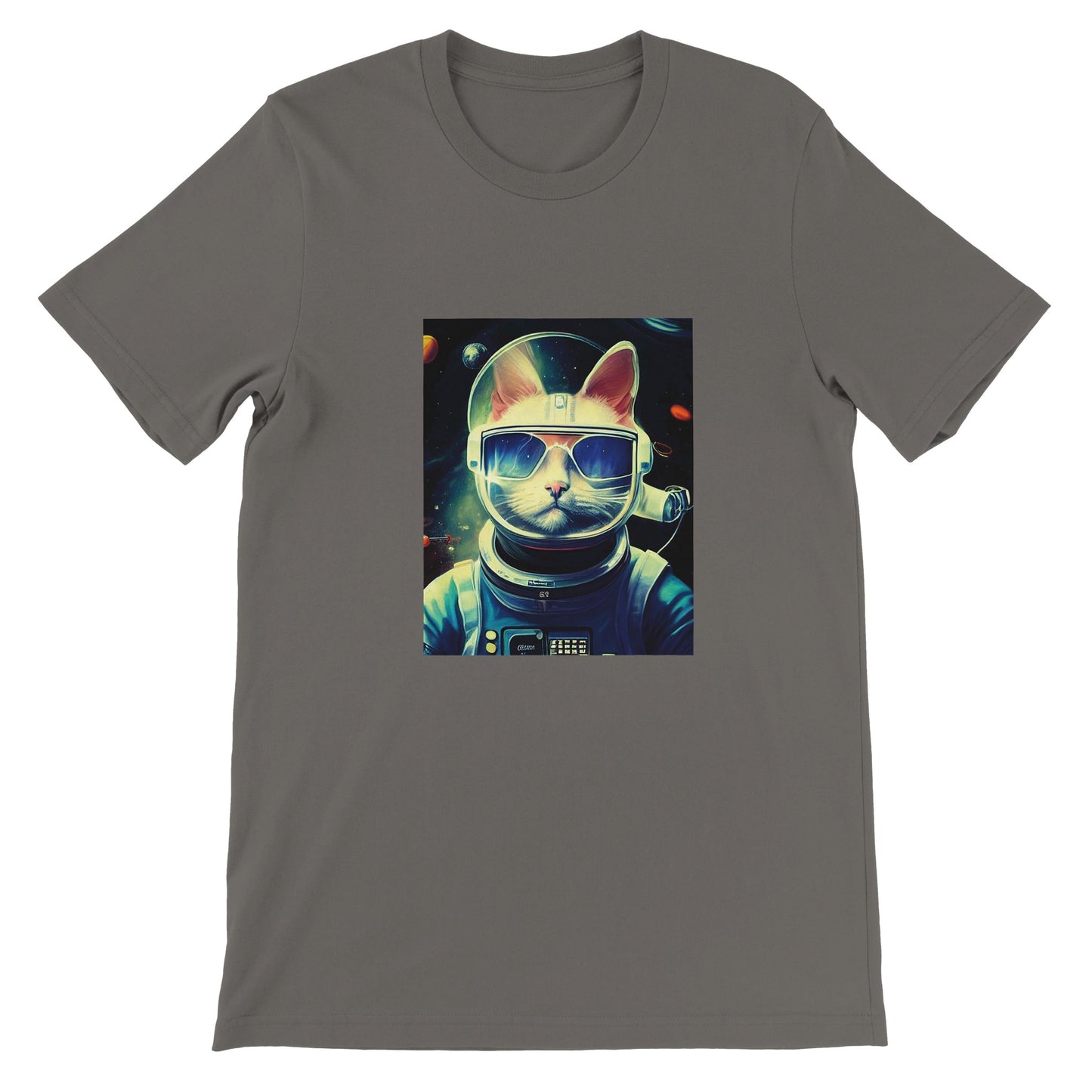 Budget Unisex Crewneck T-shirt/Cat-Astronaut