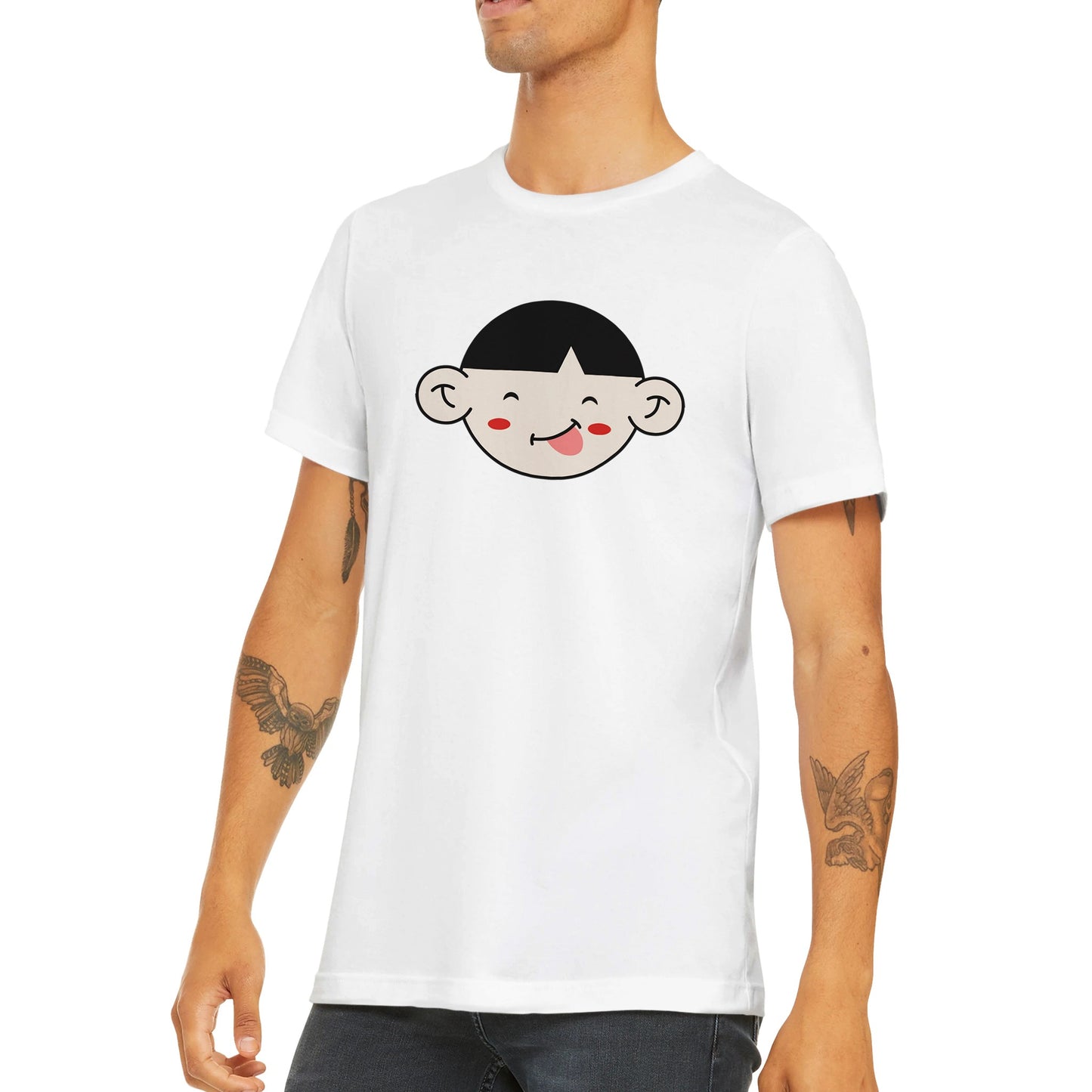 Budget Unisex Crewneck T-shirt/Funny-Face-And-Red-Chicks