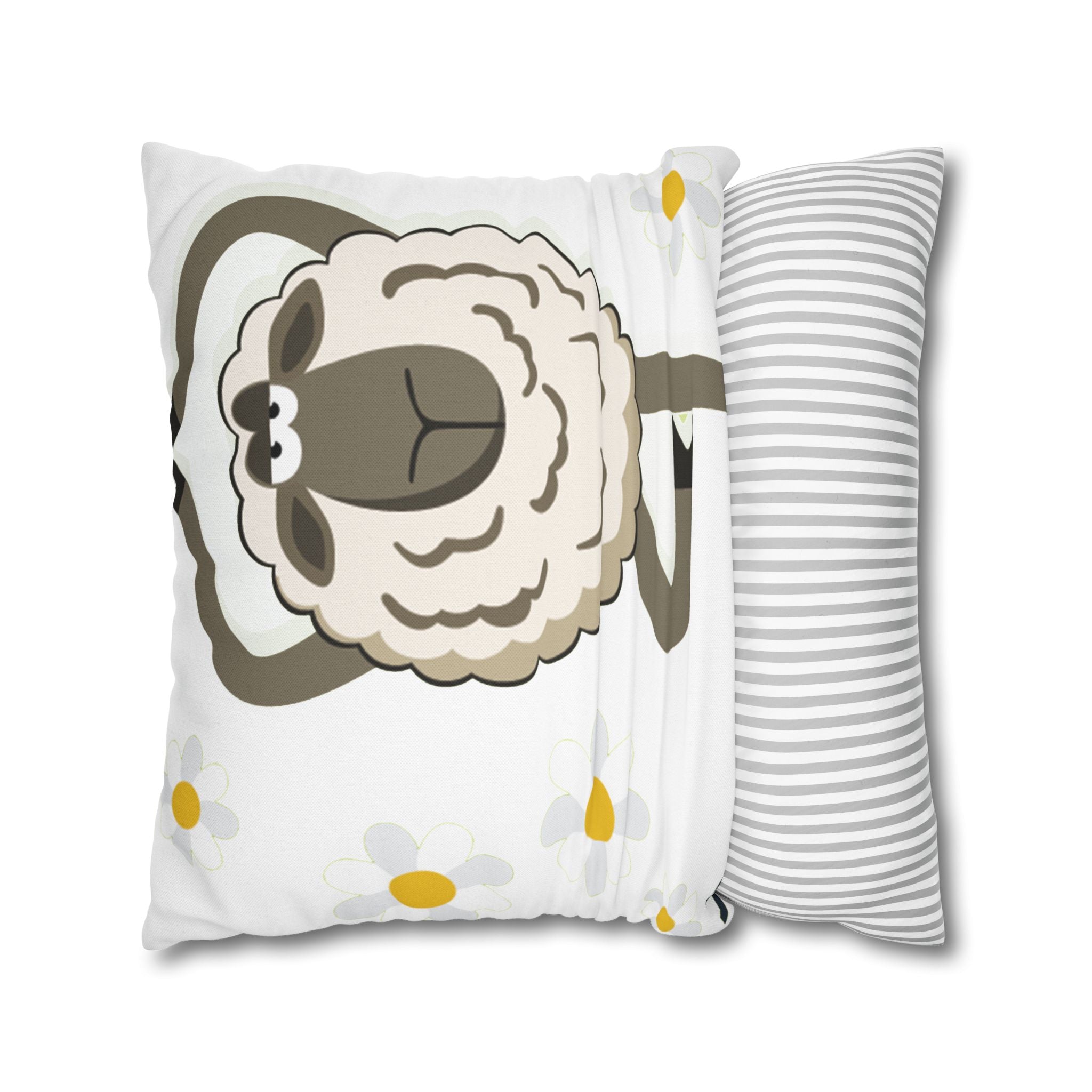 Yoga Sheep Decorative Pillowcase — Whimsical Farm Animal Throw Pillow Cover - Enet Images