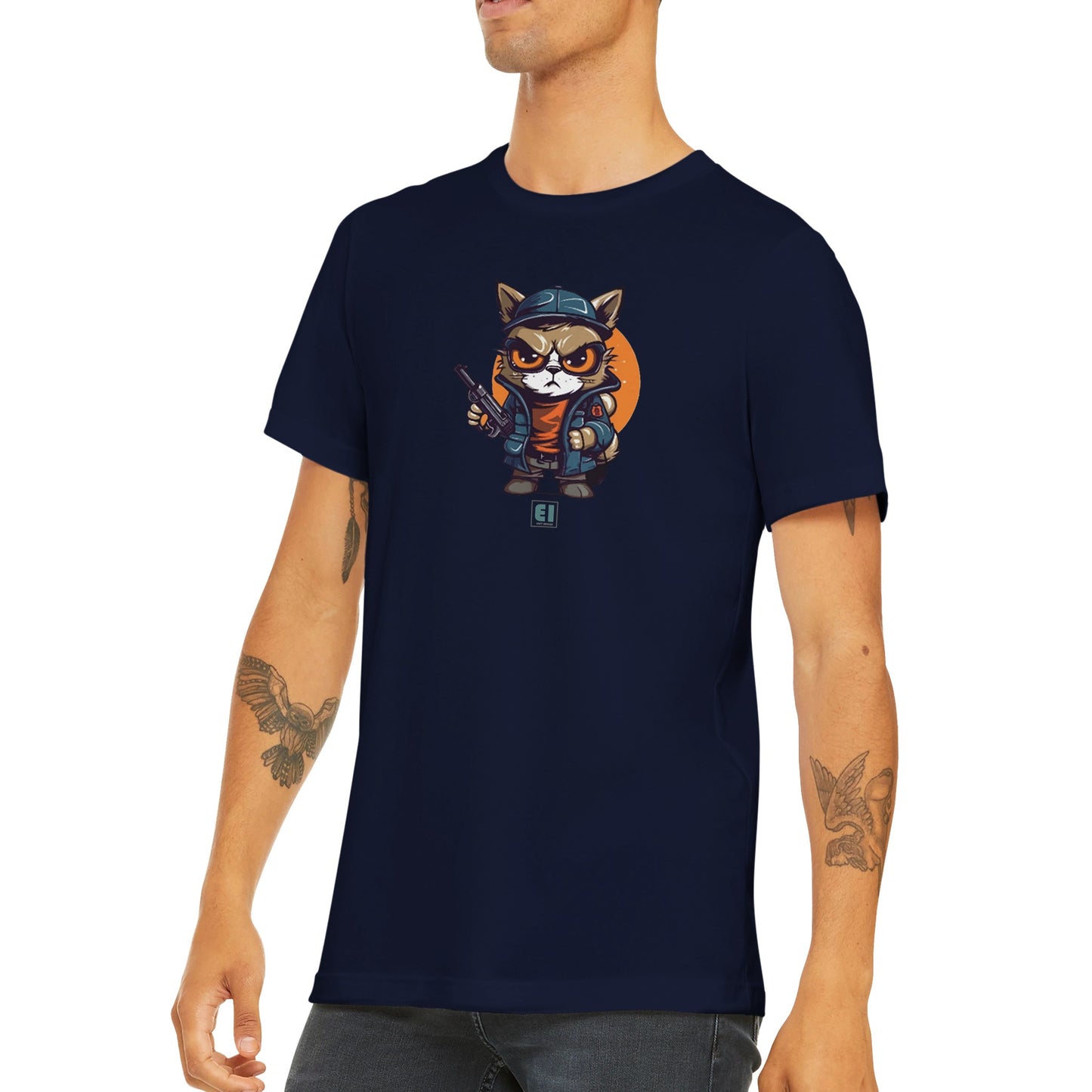 Günstiges Unisex-T-Shirt mit Rundhalsausschnitt/Cat-Fellow