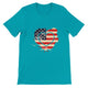 budget Unisex Crewneck T-shirt/American-Vintage-Flag-Heart - Enet Images