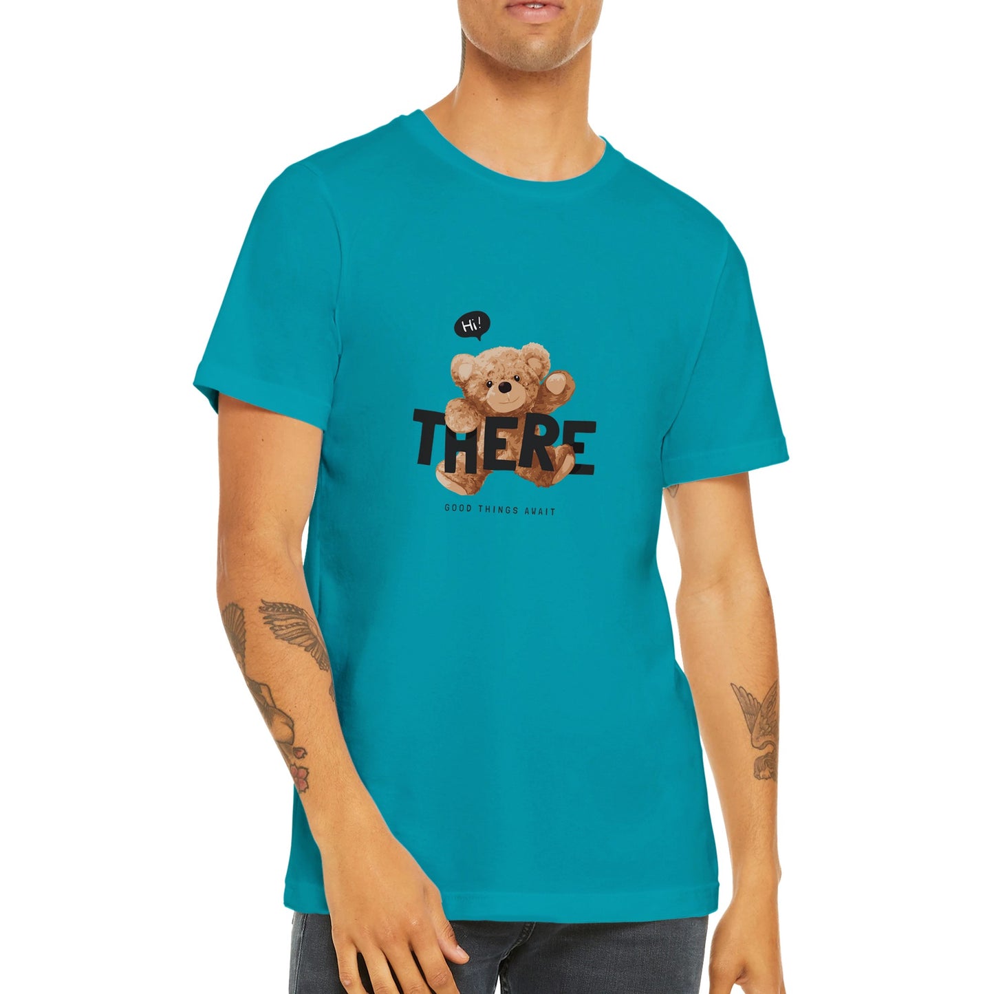 Budget Unisex Crewneck T-shirt/Teddy-Bear-Good-Things-Await