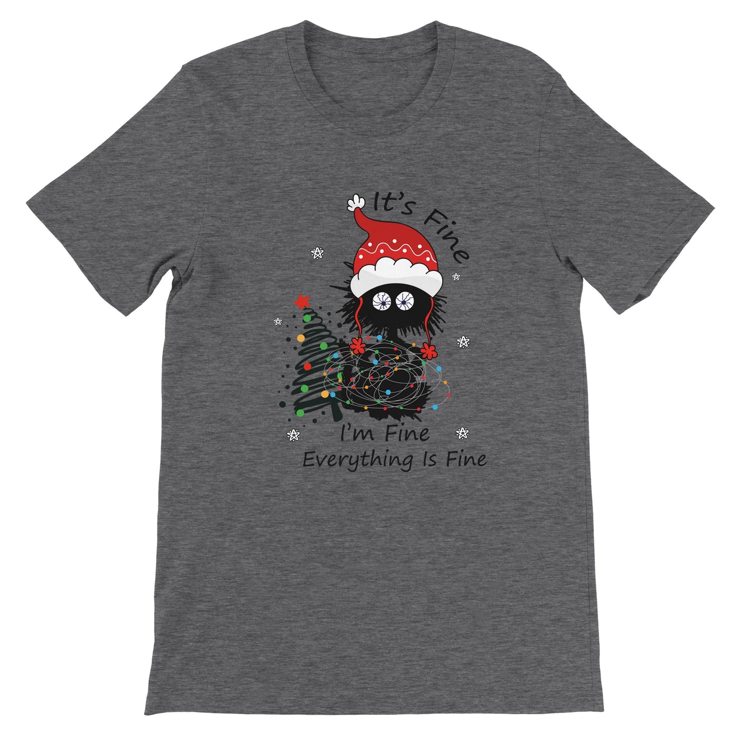 Budget Unisex Crewneck T-shirt/Cat-Christmas-Fairylights