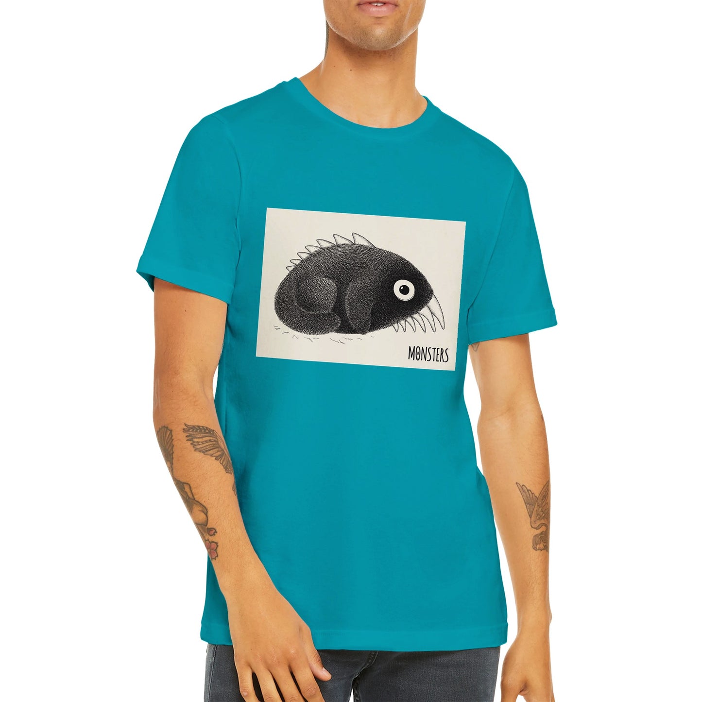 Budget Unisex Crewneck T-shirt/Monster-Fish