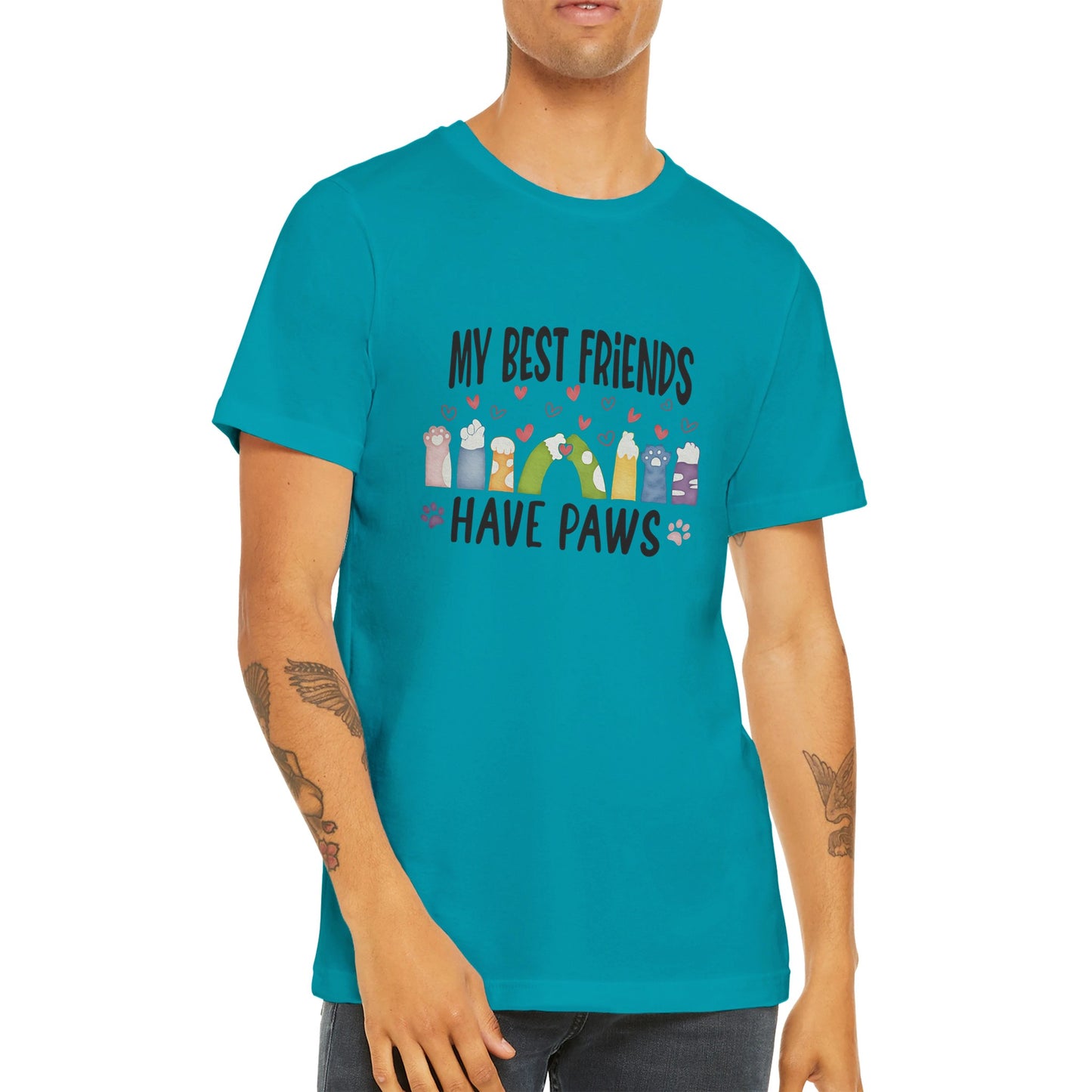 Budget Unisex Crewneck T-shirt/Best-Friends-Have-Paws