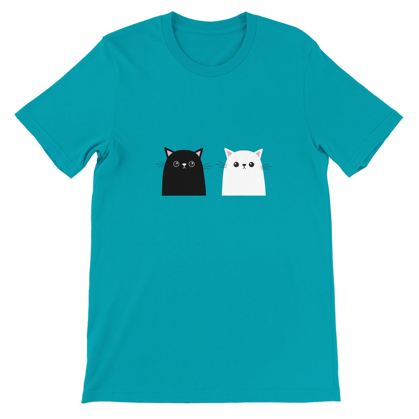 Budget Unisex Crewneck T-shirt/Black-&-White-Cat