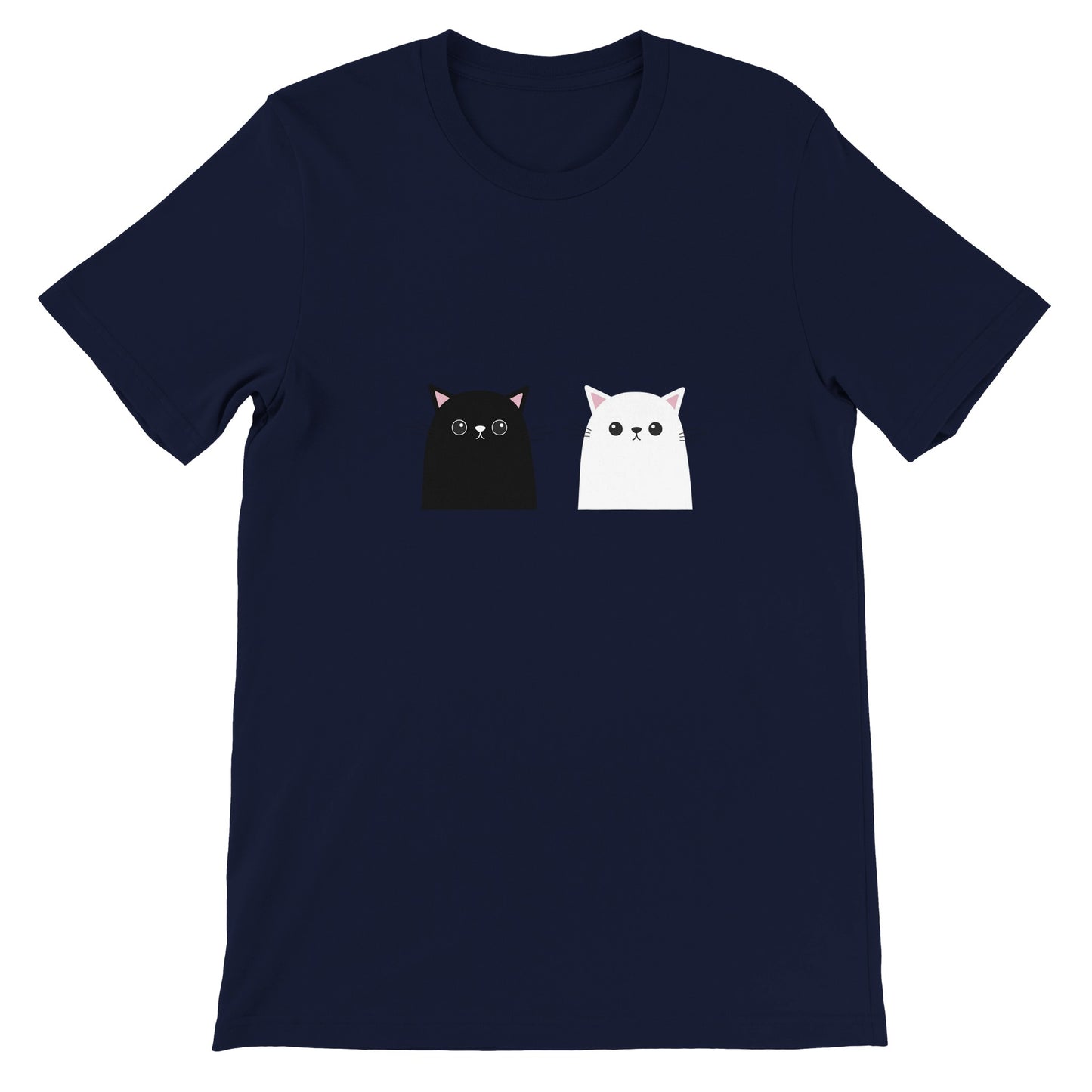 Budget Unisex Crewneck T-shirt/Black-&-White-Cat