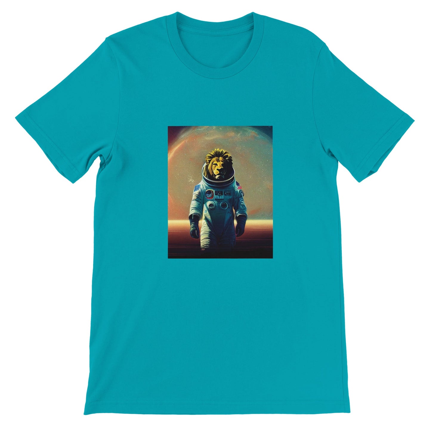 Budget Unisex Crewneck T-shirt/Lion-Astronaut