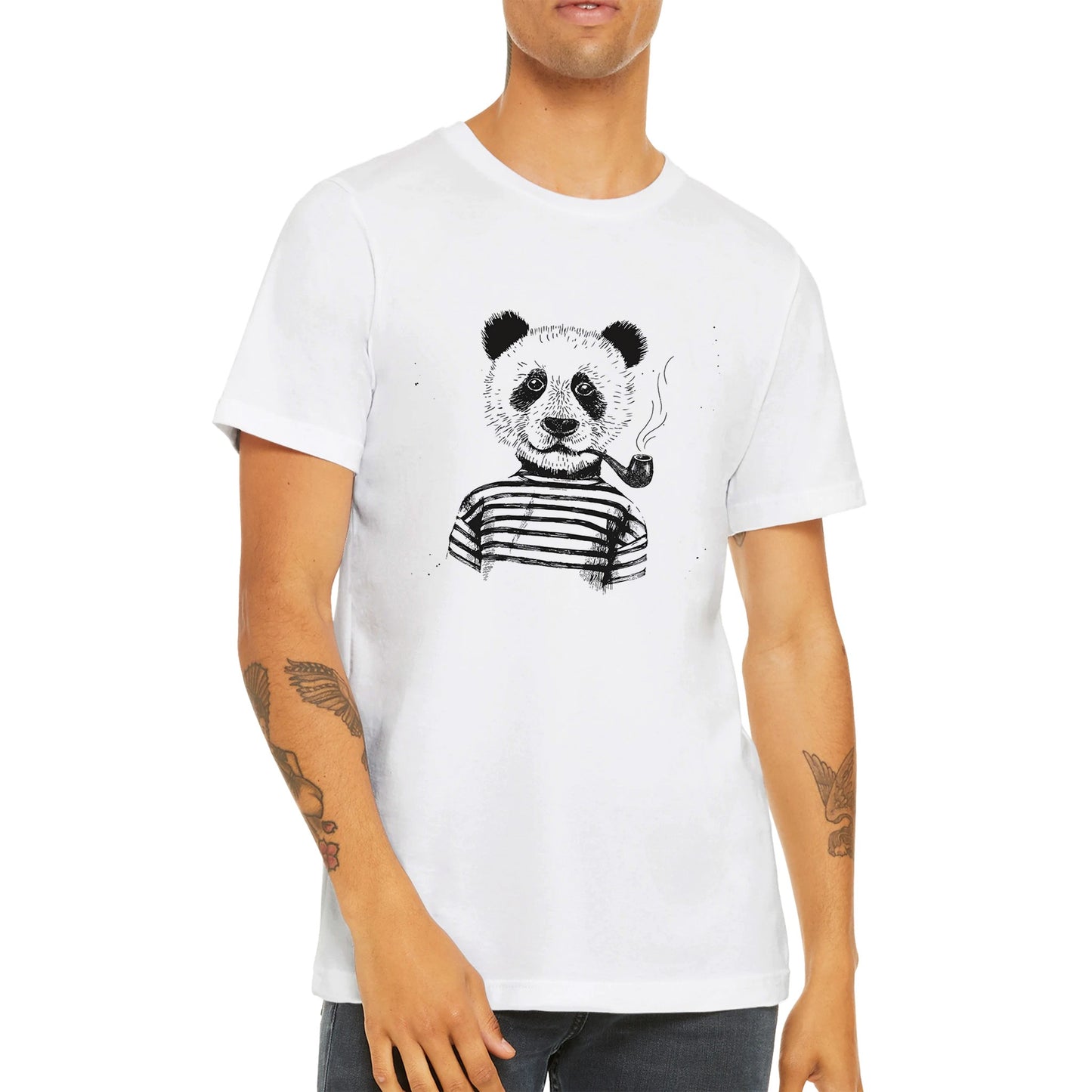 Budget Unisex Crewneck T-shirt/Panda-Pipe