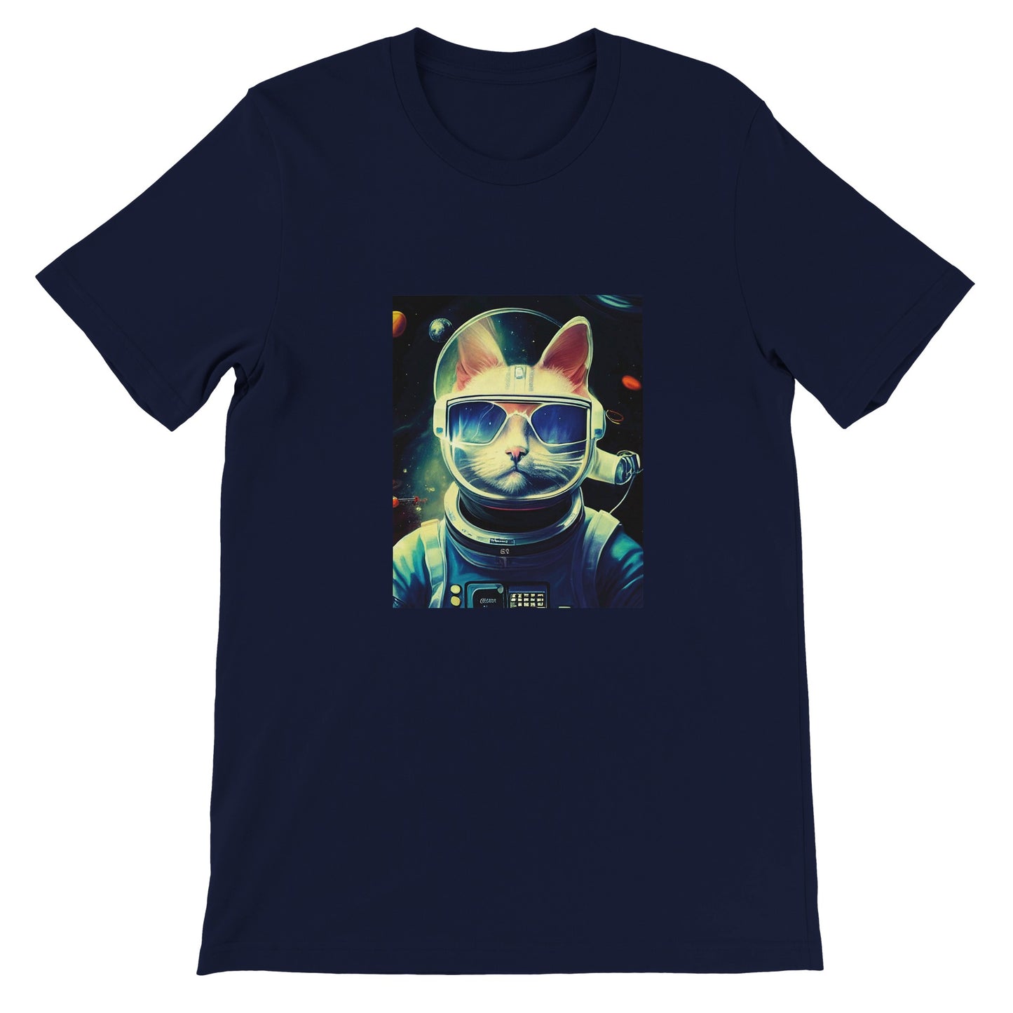 Budget Unisex Crewneck T-shirt/Cat-Astronaut