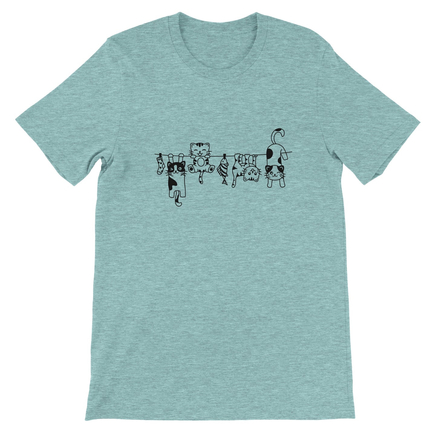 Budget Unisex Crewneck T-shirt/Kitties-Hanging