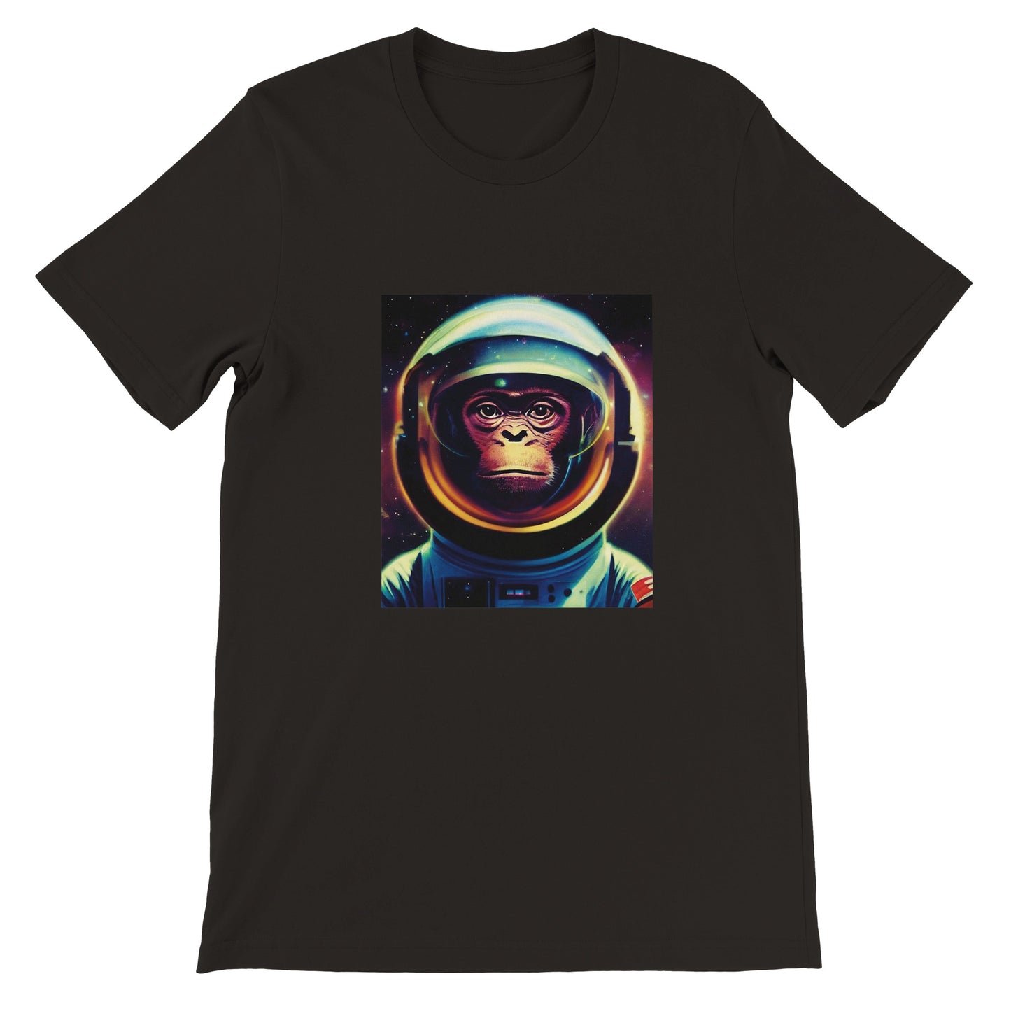 Budget Unisex Crewneck T-shirt/Monkey-Astronaut